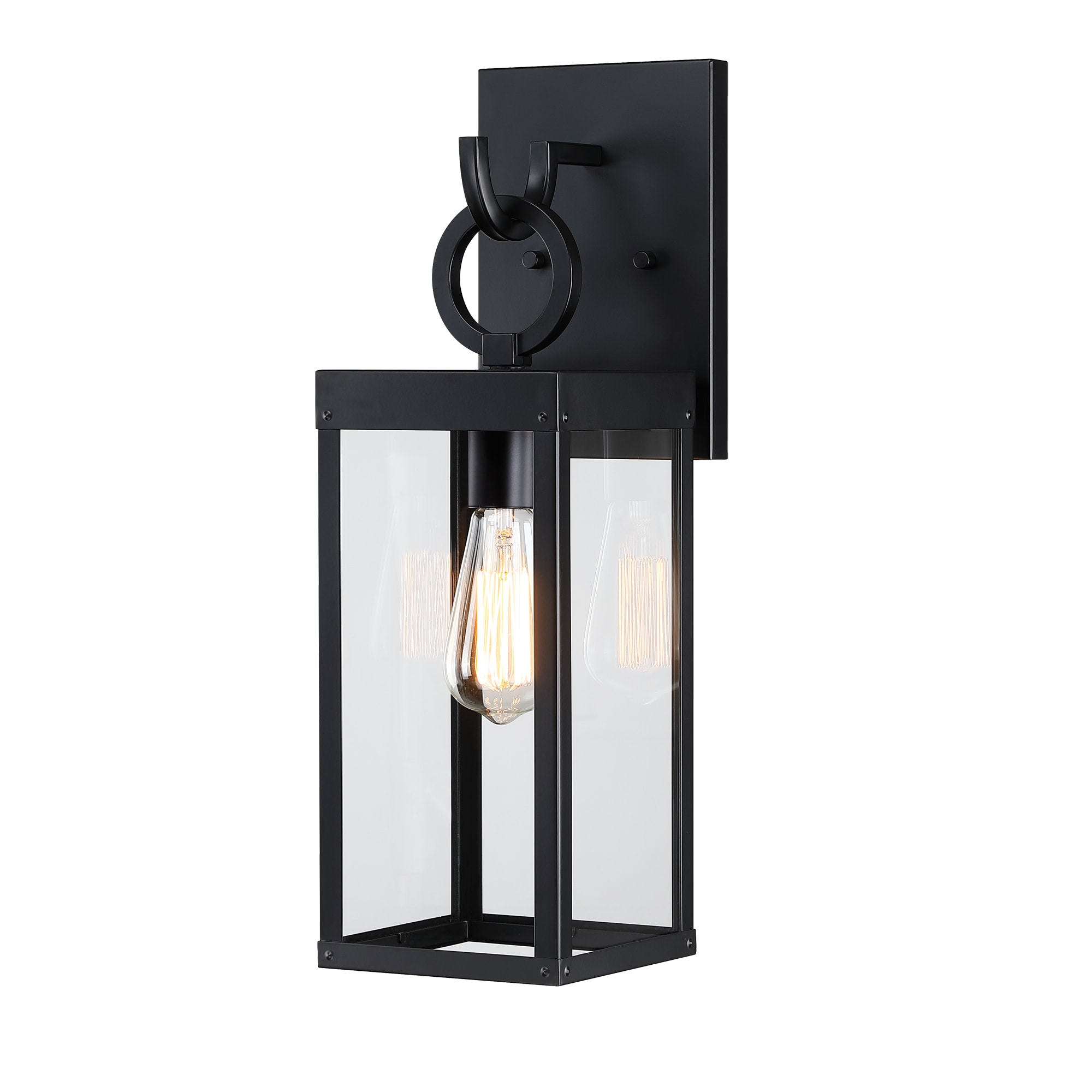 Hukoro F14511-WL 1 -Light 20-in H Matte Black Hardwired Outdoor Wall Light