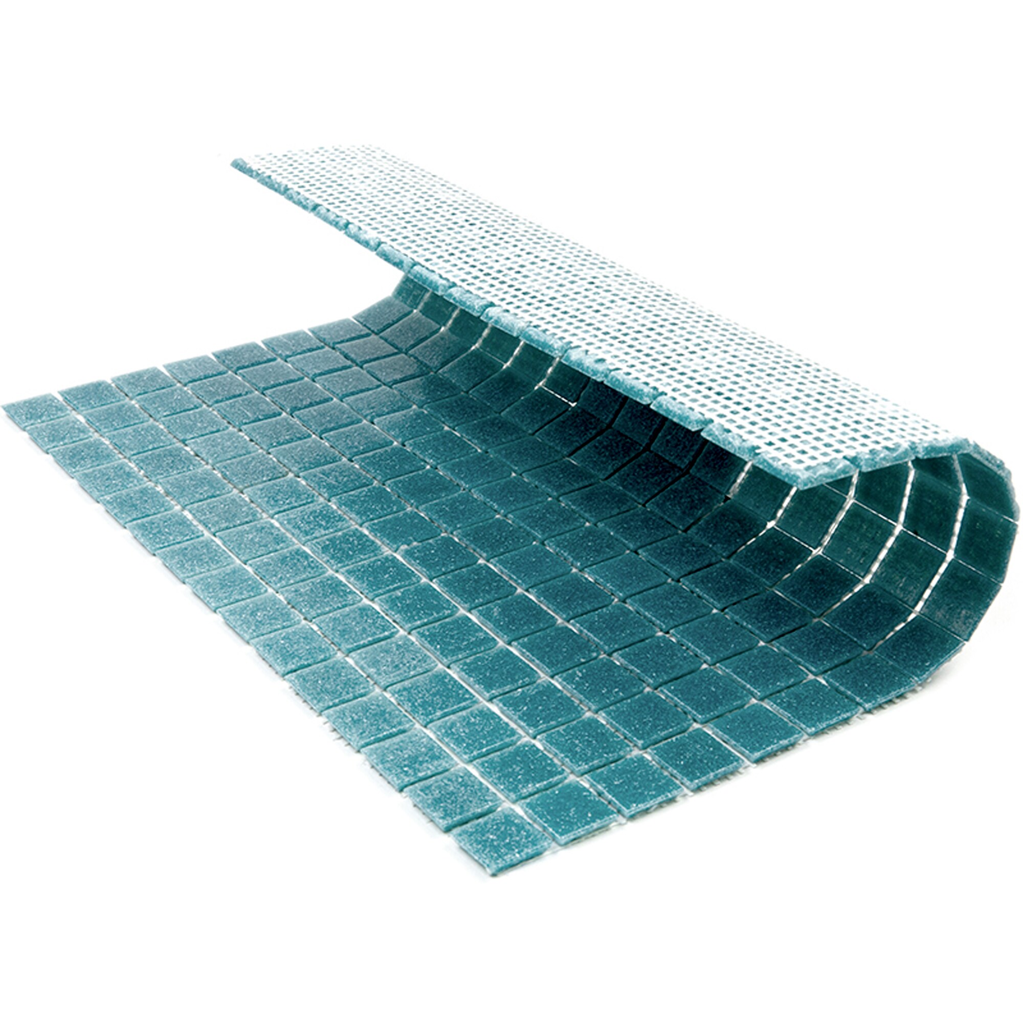 Dune 12" x 12" Glossy Blue-Green Glass Mosaic Tile