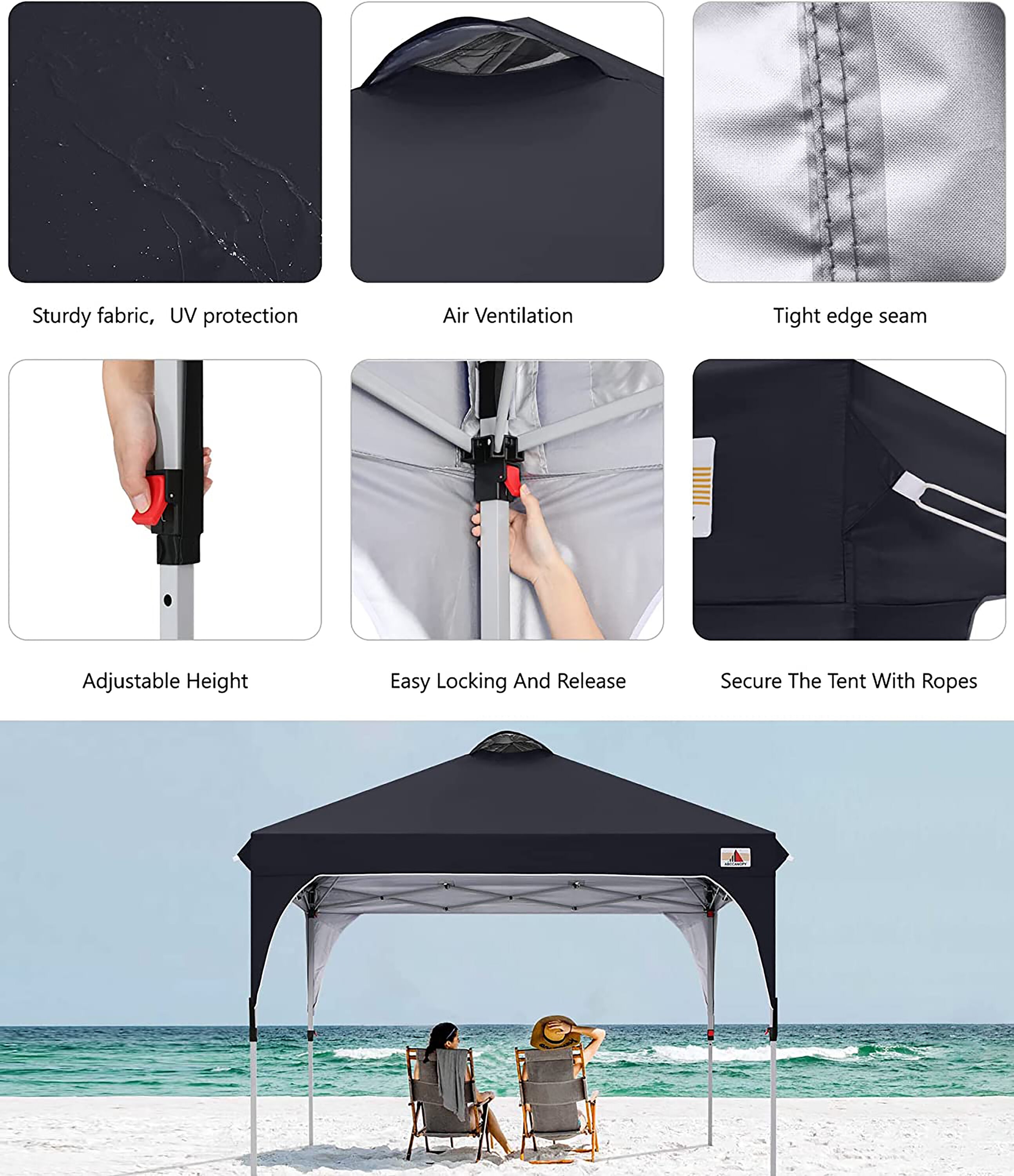 ABCCANOPY 10X10JQ-BLACK Canopies-Sl - View #3