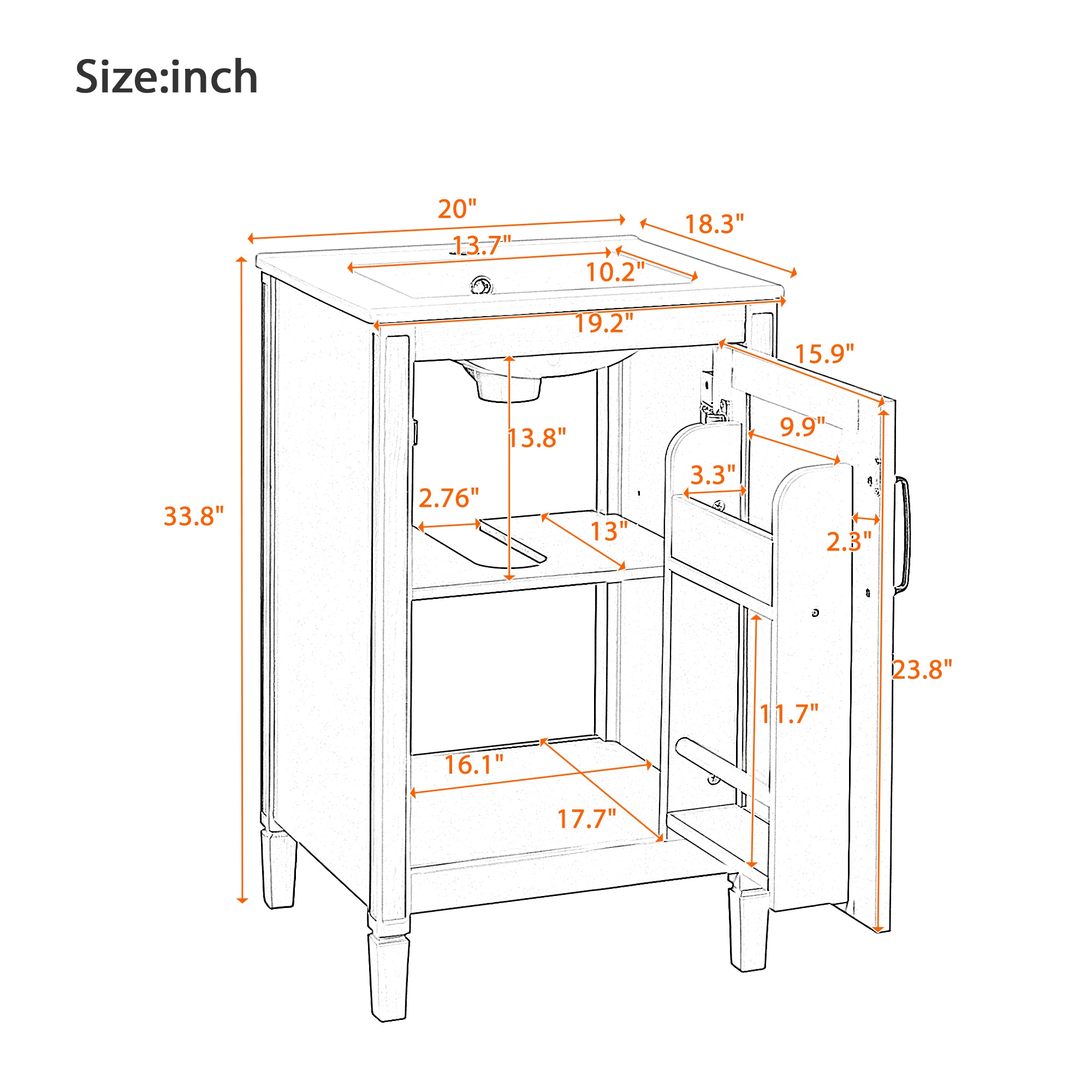 Aortzio HM-BA127-BLACK Bath-Vanity-Combo - View #8