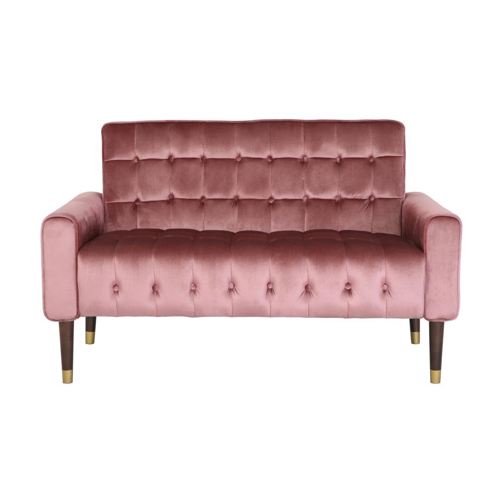 Garnett 51.75-in Glam Blush and Gold Velvet 2-seater Loveseat Polyester in Pink | - Best Selling Home Decor 309275