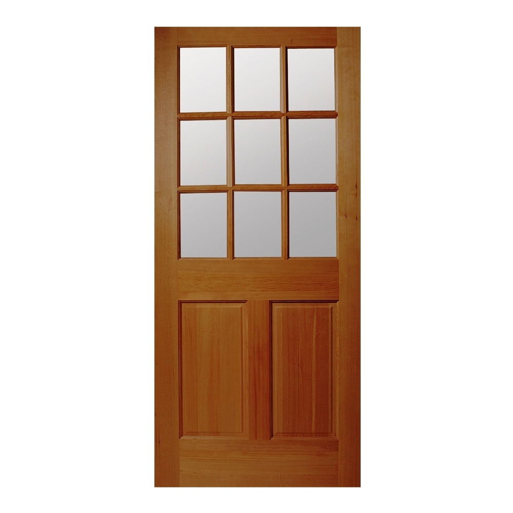 RELIABILT 10900 32-in x 80-in x Wood Half lite Left-hand inswing Clear Unfinished Single door Front Door Solid hardwood core Frosted glass
