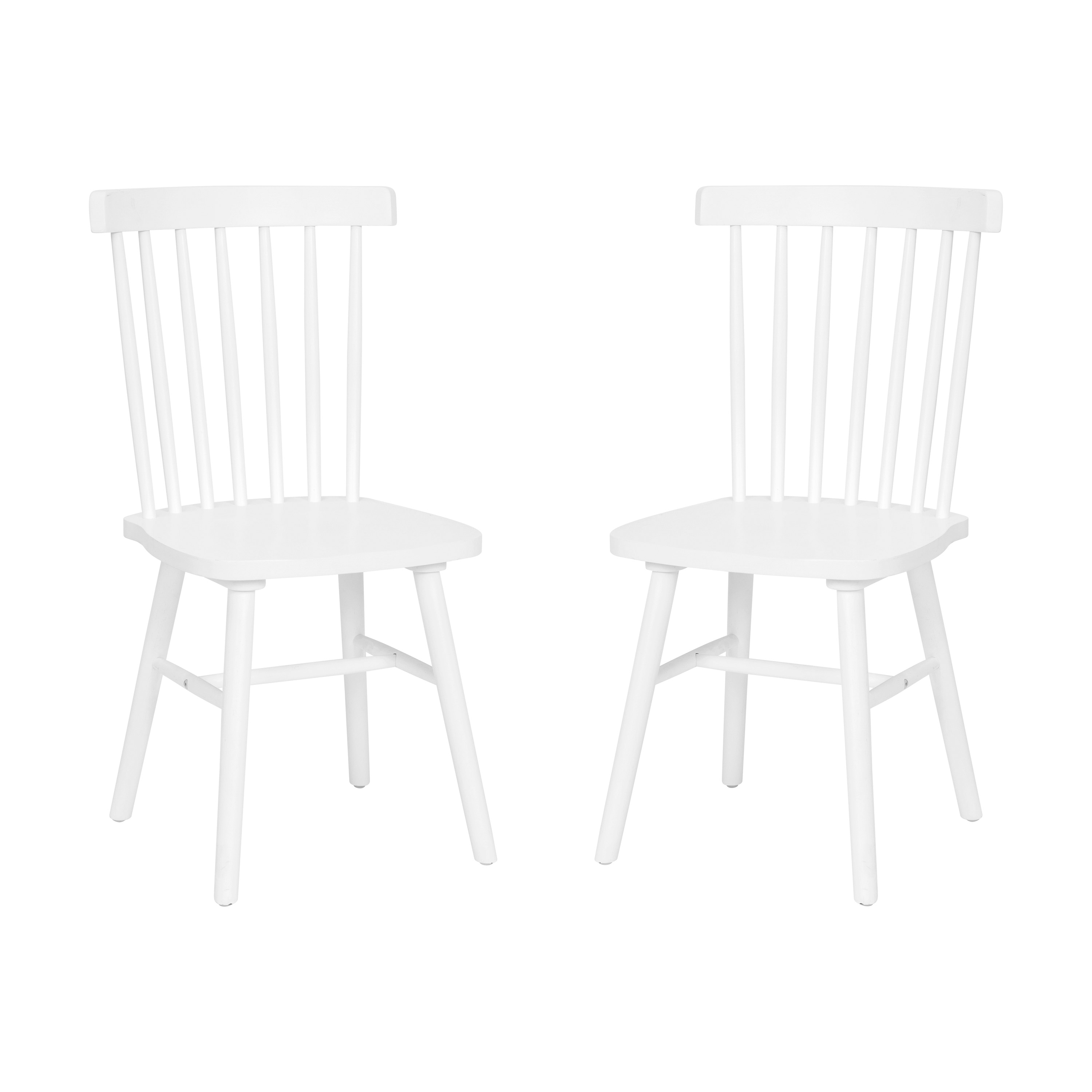 Elegant Windsor White Slat Wood Side Chair
