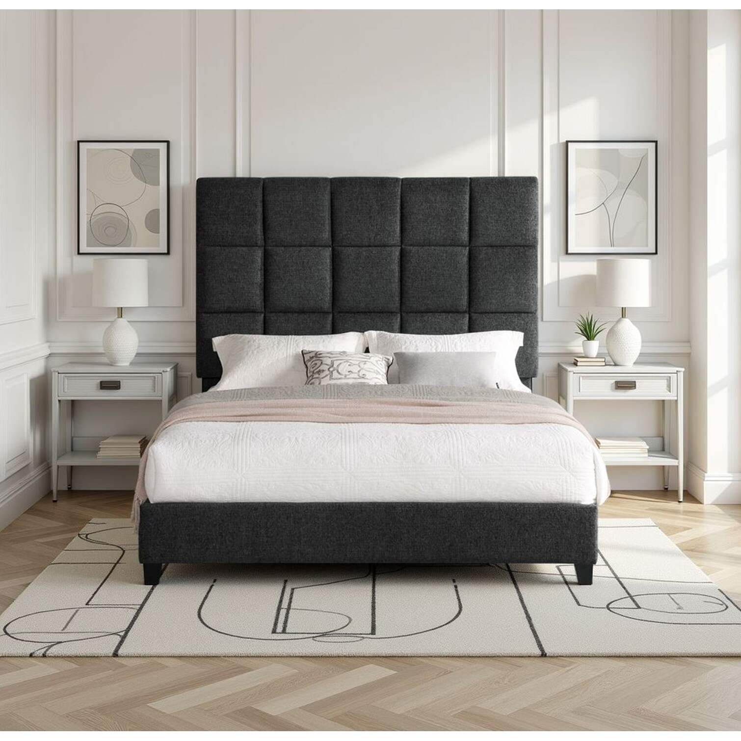 BBabe Bedroom Beds and Frames and with 64 x 83 x 60 and Wood Feet Grey ...