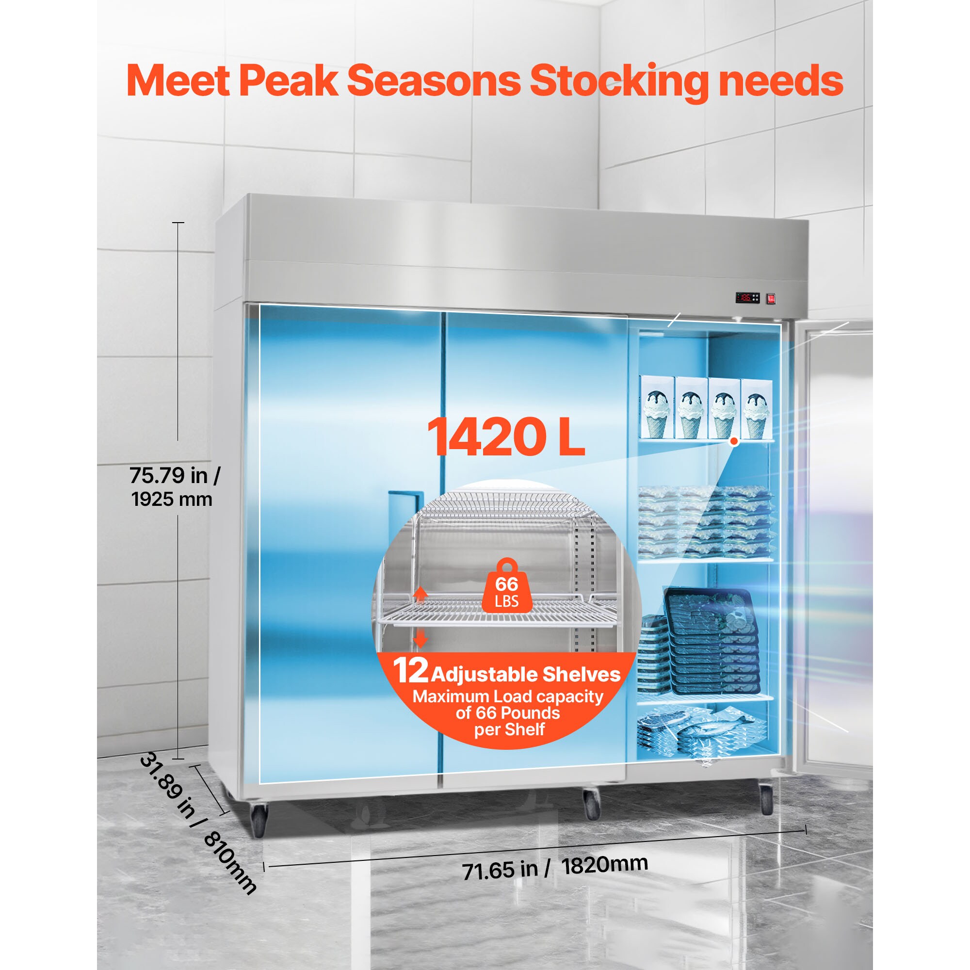 VEVOR SCLSSYLJDSML14912V1 Commercial-Refrigerators - View #4