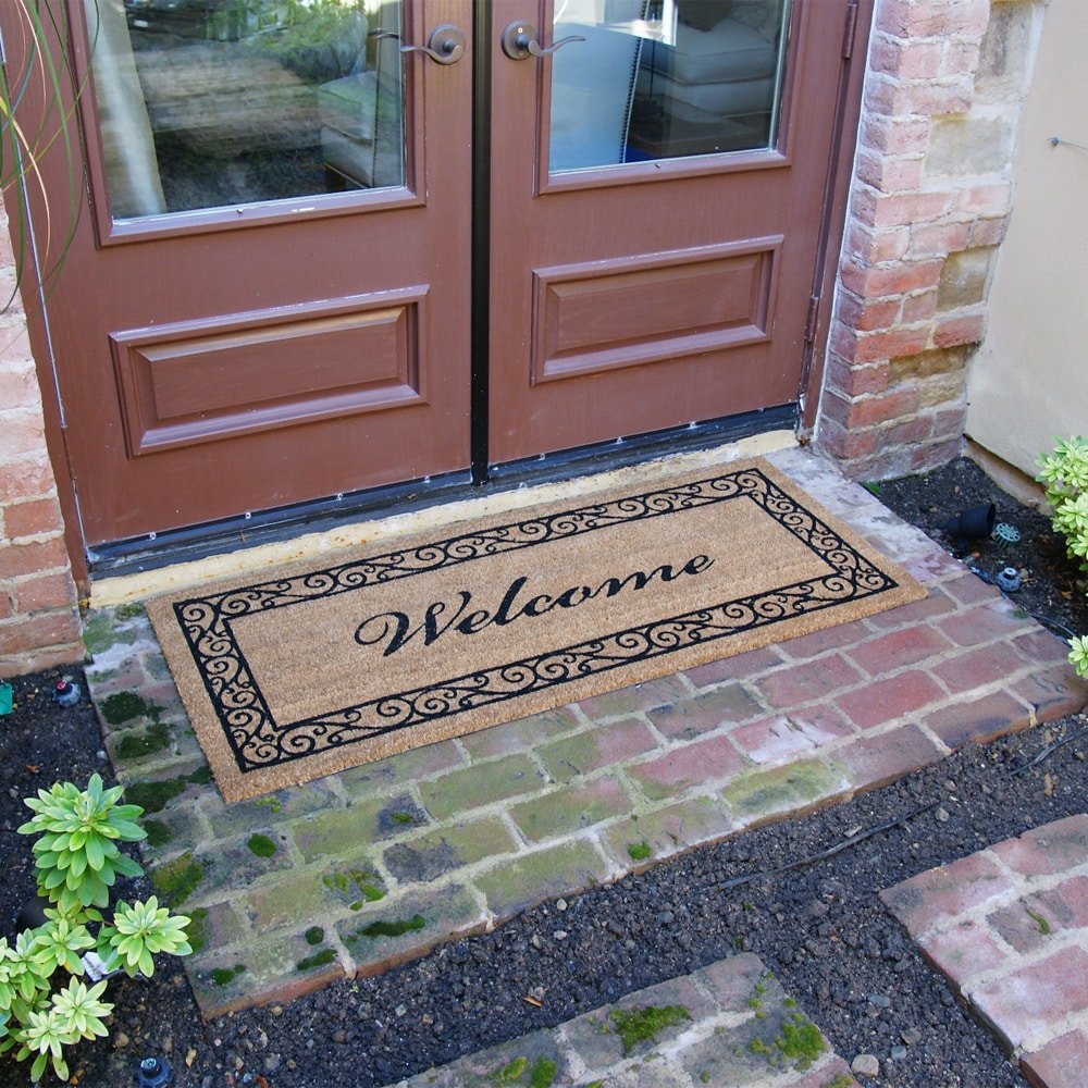 Flagstone Recycled Rubber Indoor Outdoor Monogram Doormat