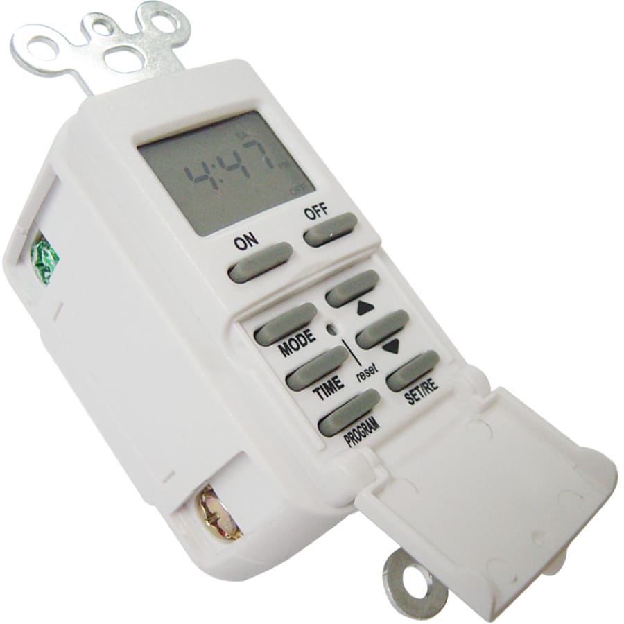 Utilitech 15-Amps 1-Outlet Digital Indoor Lighting Timer in the Lighting  Timers department at