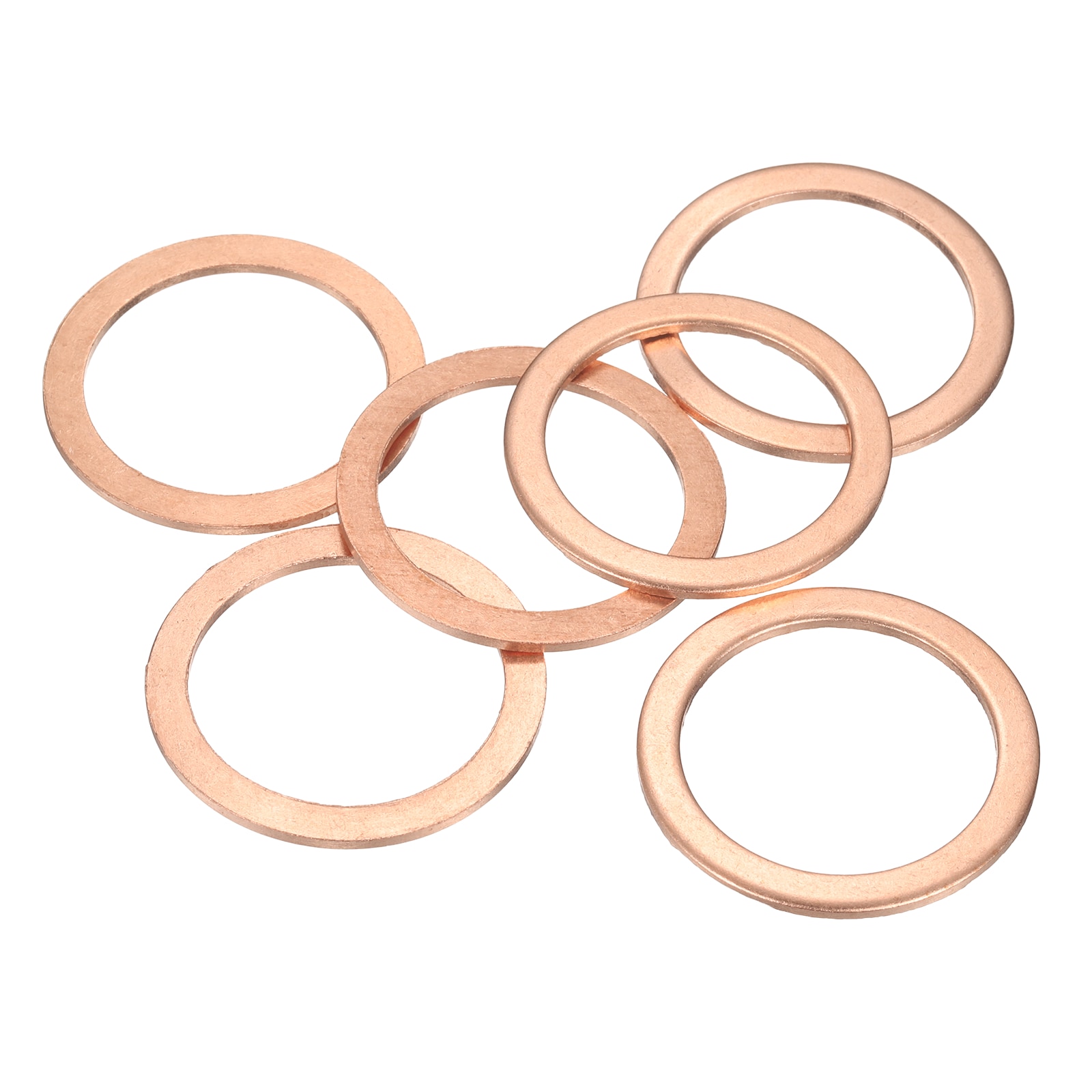 Unique Bargains - 6pcs Flat Copper Washers 28x36x1.5mm Copper Upgraded Flat Metric Sealing Crush ...