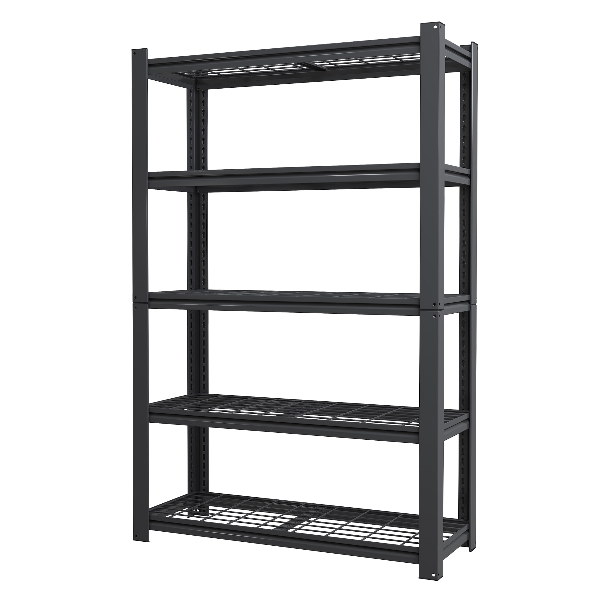 Kahomvis 35.4-in W x 16-in D x 72-in H 5 -Tier Heavy Duty Black Metal Utility Shelving Unit