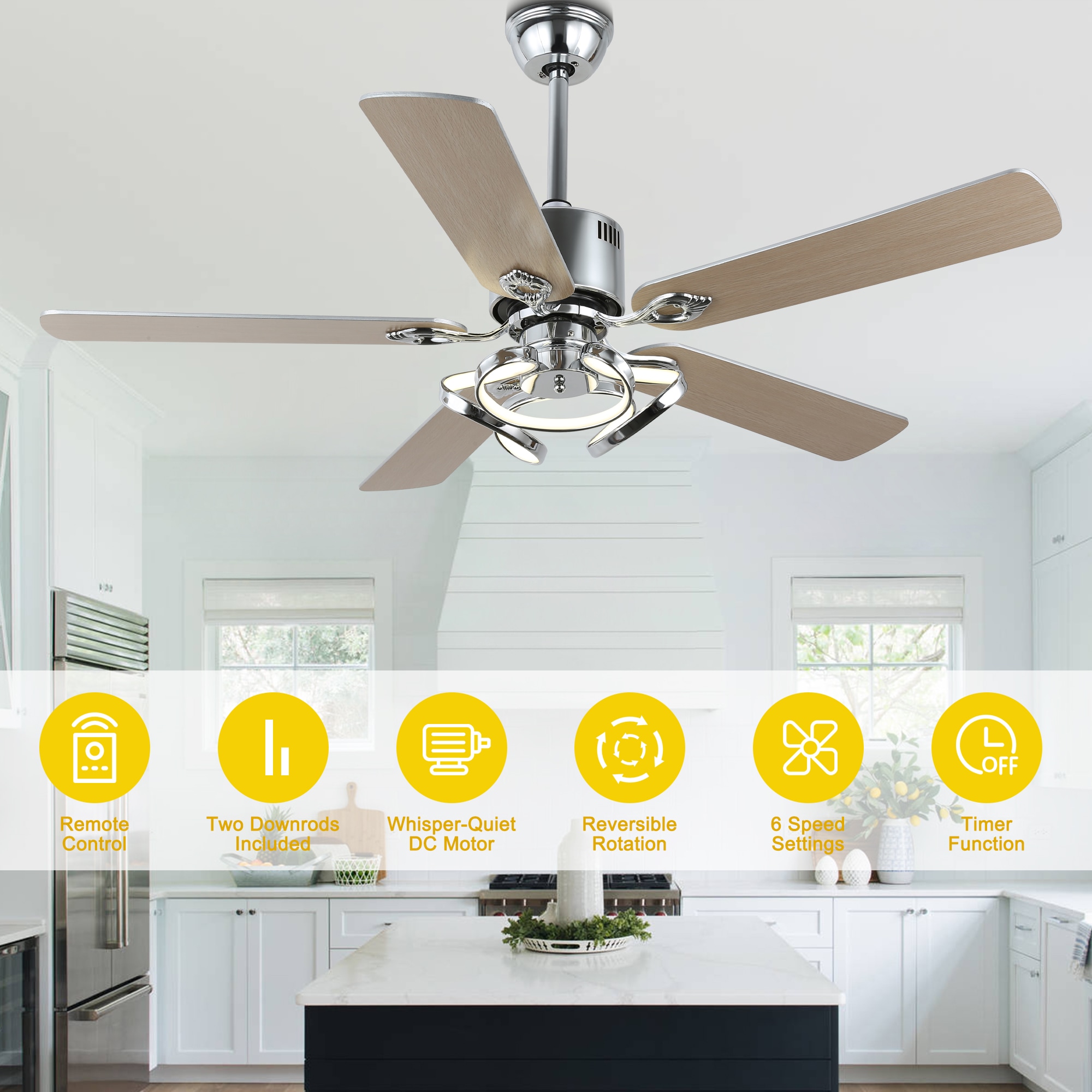 Oaks Decor DC5217OKEL-C Ceiling-Fans - View #2