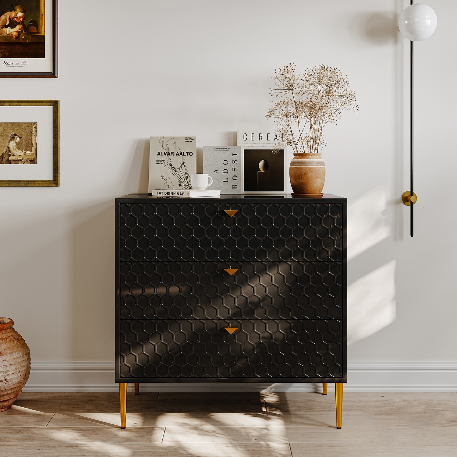 Mondawe MO-JH-014-BK 31.5-in W Black Accent Cabinet