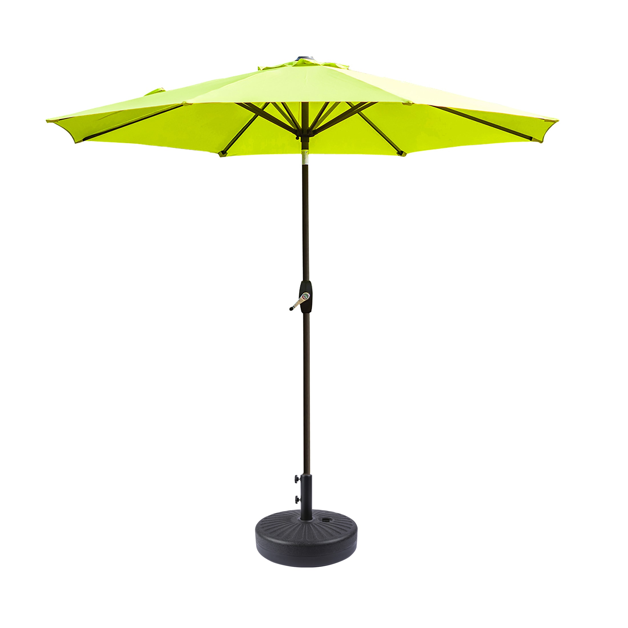 Lime Green 9-Foot Patio Umbrella with Steel Frame and Base