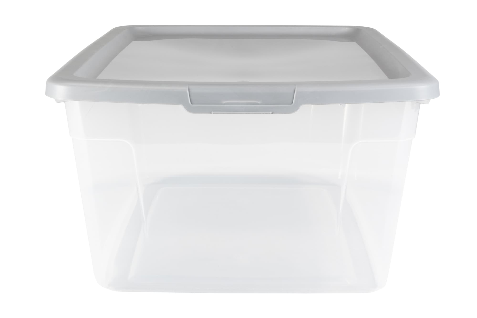 Project Source Large 13.25-Gallons (53-Quart) Clear Tote with Standard Snap  Lid in the Plastic Storage Containers department at