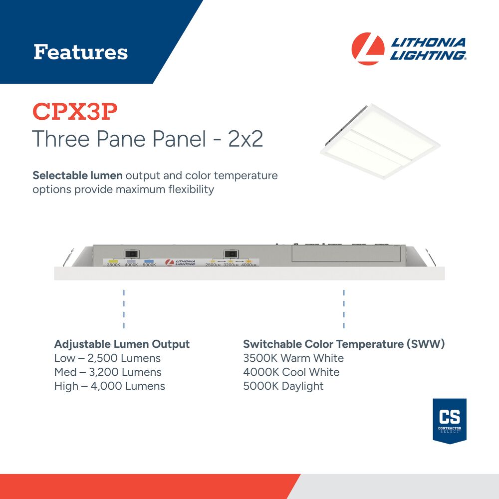 Lithonia Lighting CPX3P2X2ALOSWW7UVOLT Led-Panel-Lights - View #3