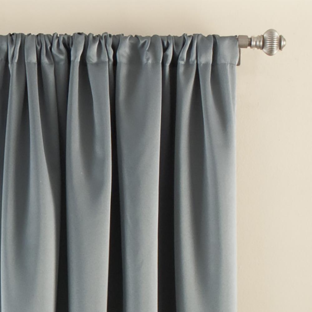 Eclipse 63-in River Blue Room Darkening Rod Pocket Single Curtain Panel ...