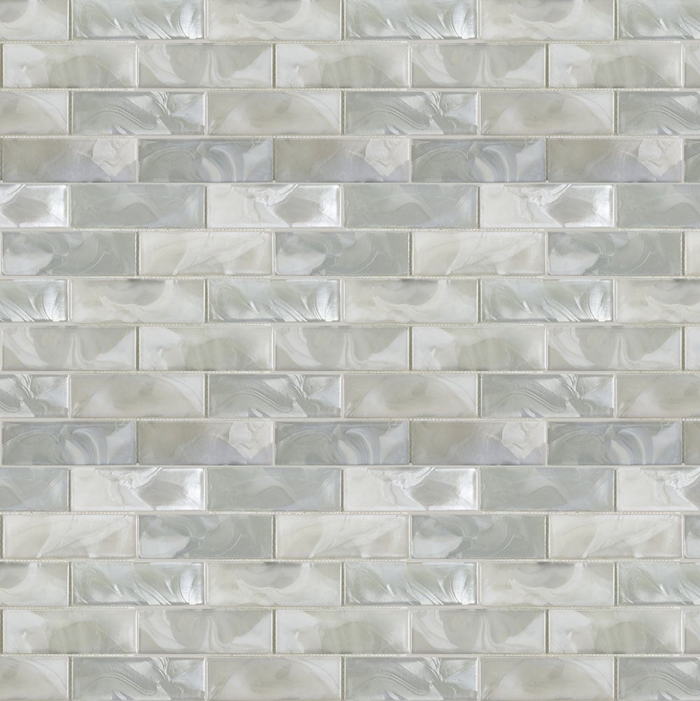 White 12-in x 12-in Glossy Glass Brick Subway Wall Tile (1.06-sq. ft/ Piece) | - Elida Ceramica LW0319032