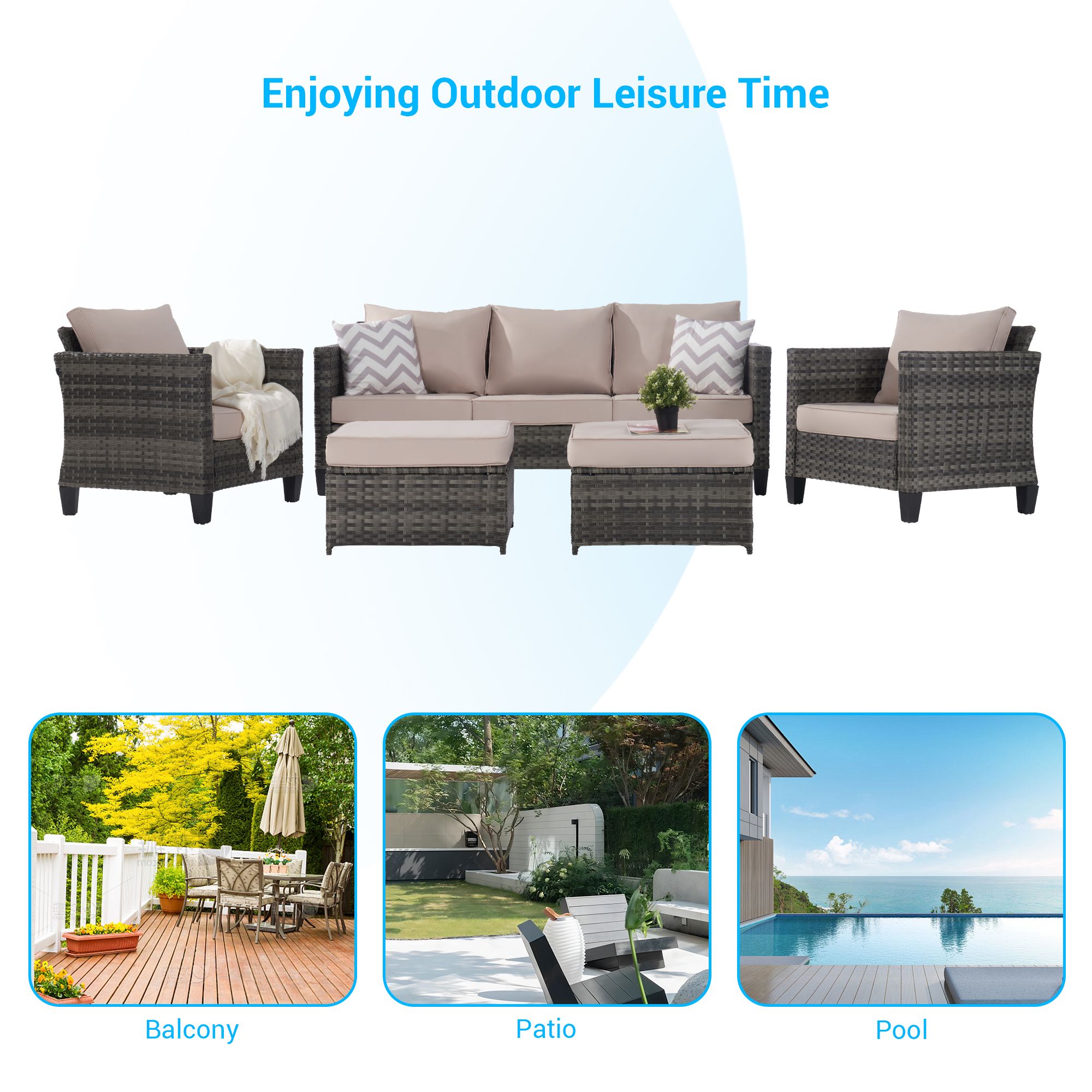 SANSTAR L-WS82SN-V1 Patio-Conversation-Sets - View #3