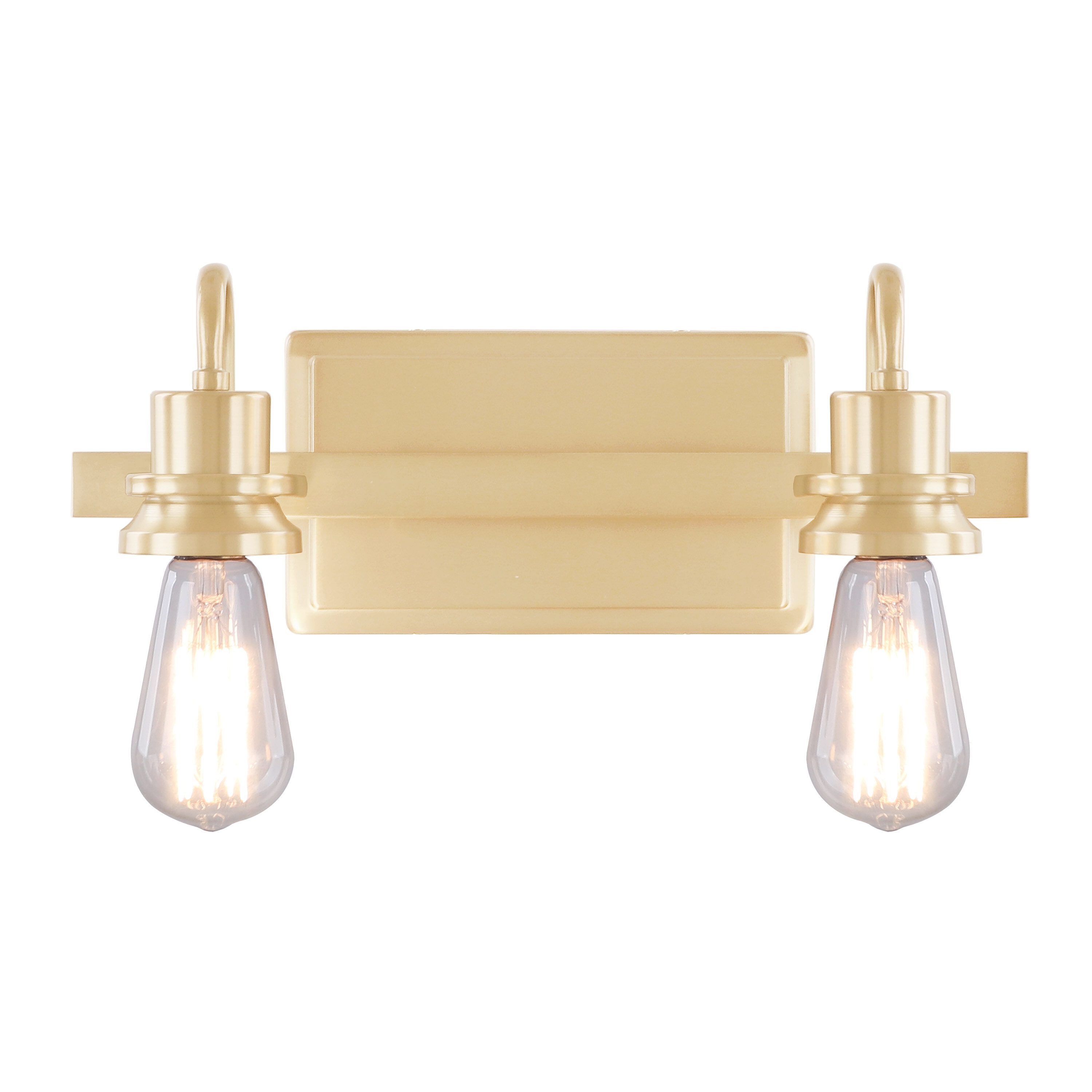 Warm Brass 14" Direct Wired Electric Vanity Light Fixture