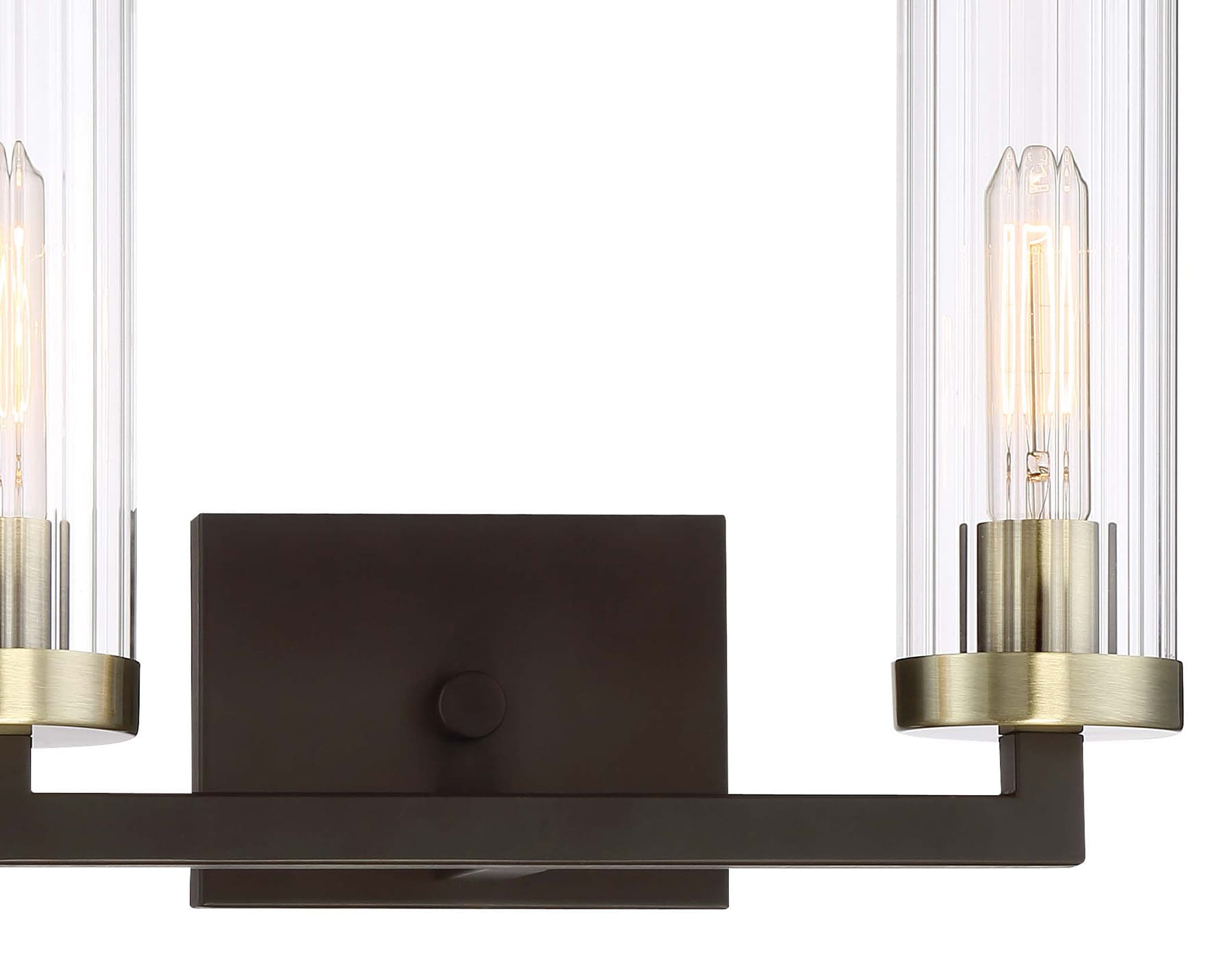 Kinston Aged Bronze 2-Light Vanity Sconce with Clear Glass