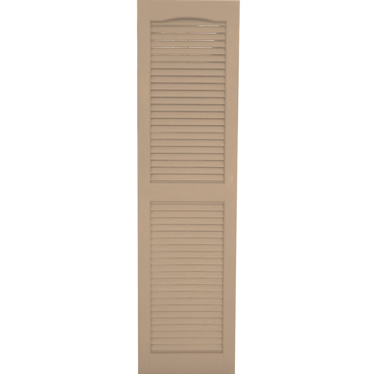 Alpha SL15X39SS 2-Pack 14.5-in W x 38.5-in H Sandstone Louvered Vinyl Exterior Shutters