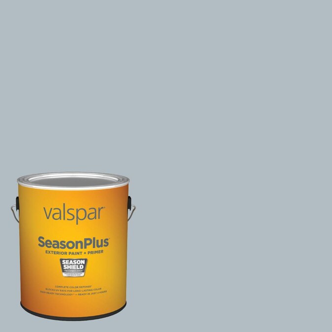 Valspar Seasonplus Flat Grey Brook 5001 1b Exterior Paint 1 Gallon In The Department At Com - Valspar Light Grey Blue Paint Colors
