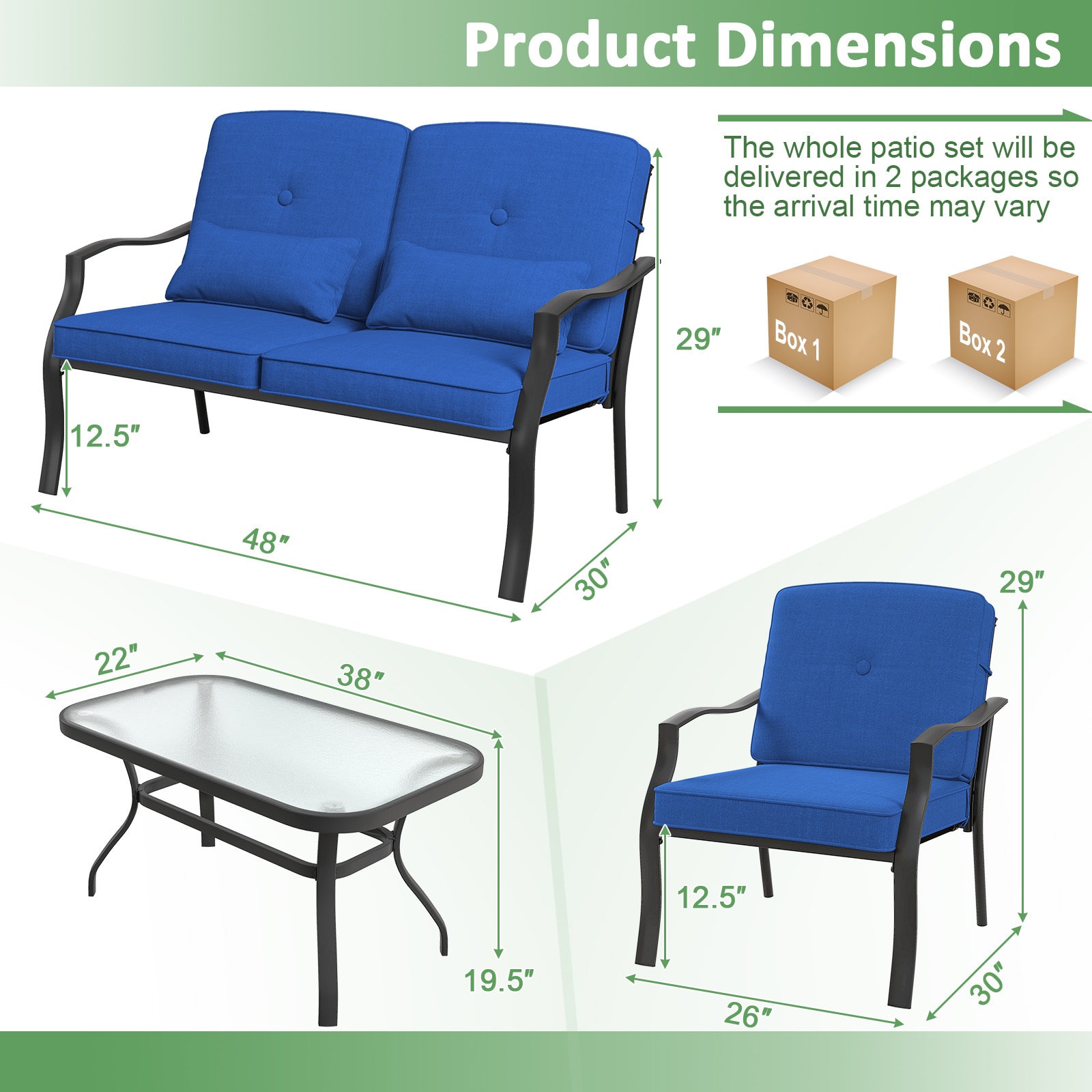 Ayelon 926NYLW4KNP10 Patio-Conversation-Sets - View #4