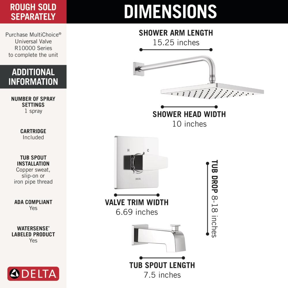 Delta T14468-PP Tub-Shower-Faucets - View #3