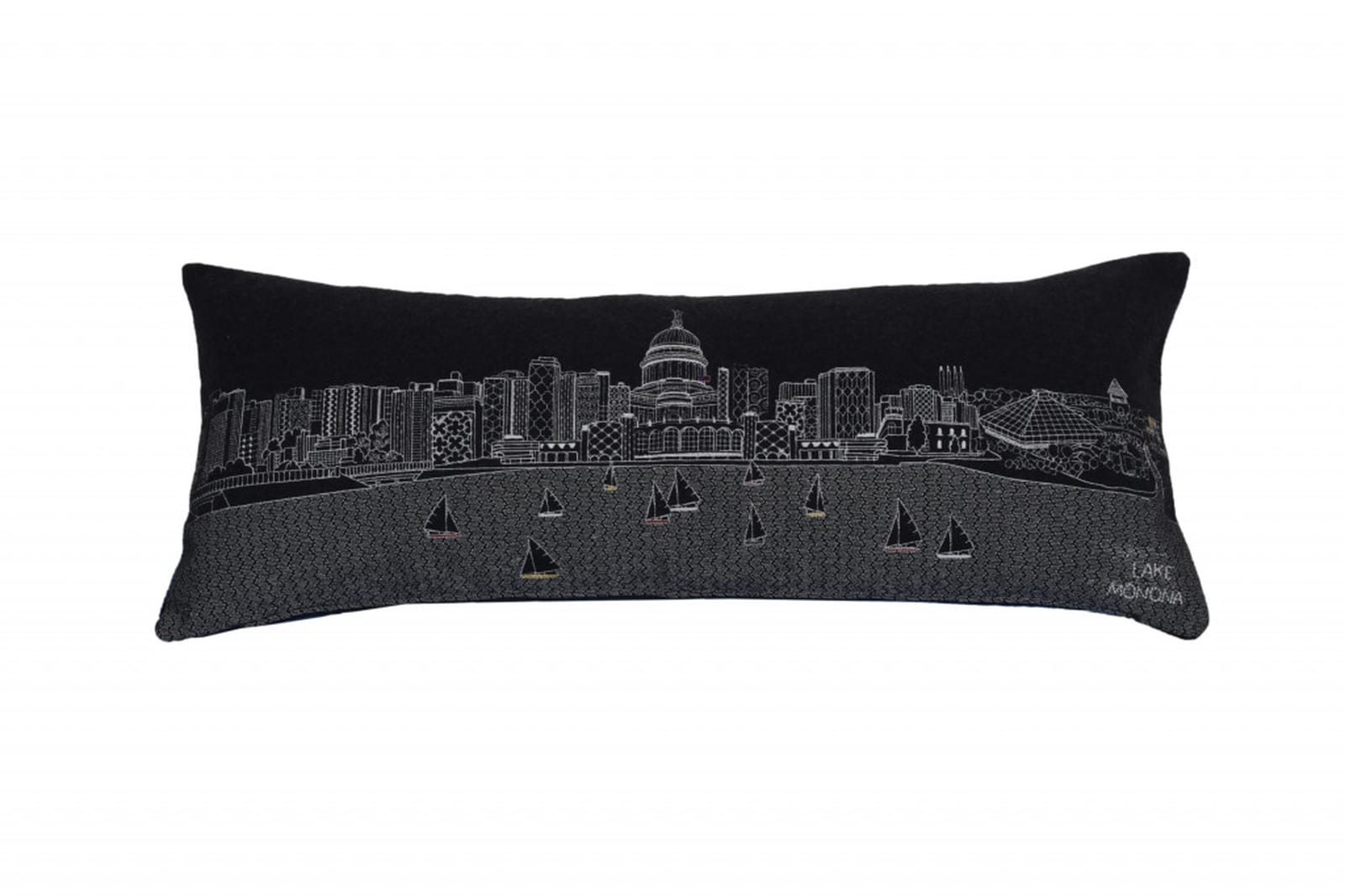 HomeRoots 4000482579 14-in x 32-in Black Gray and White Rectangular Indoor Decorative Pillow
