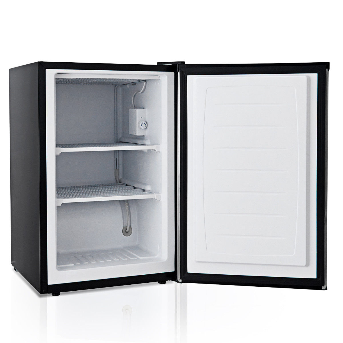 Goplus 3-cu ft Standard-depth Freestanding Mini Fridge Freezer Compartment  (Silver) in the Mini Fridges department at