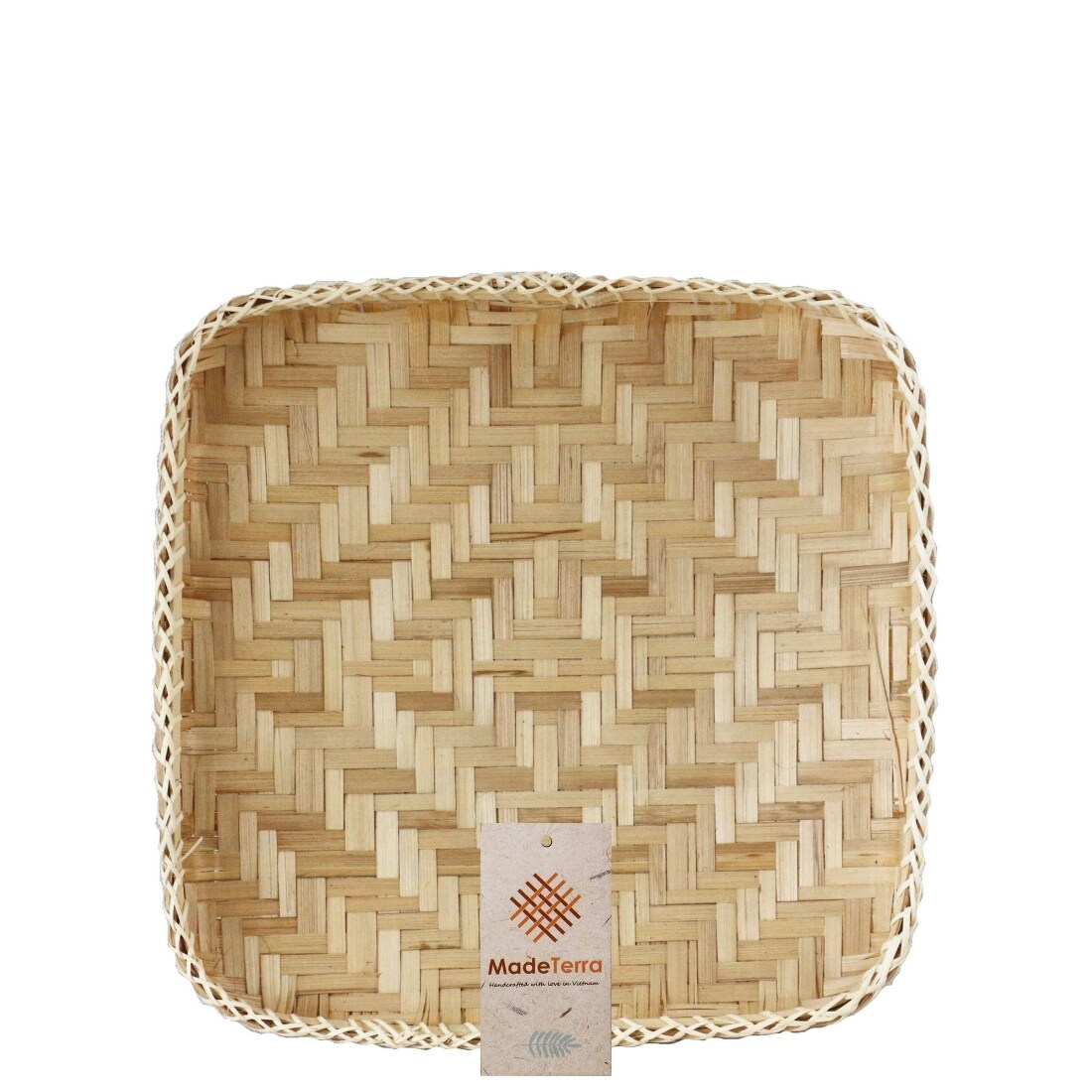 HomeRoots 4000476496 2.55-in x 14.25-in Natural Square Serving Tray