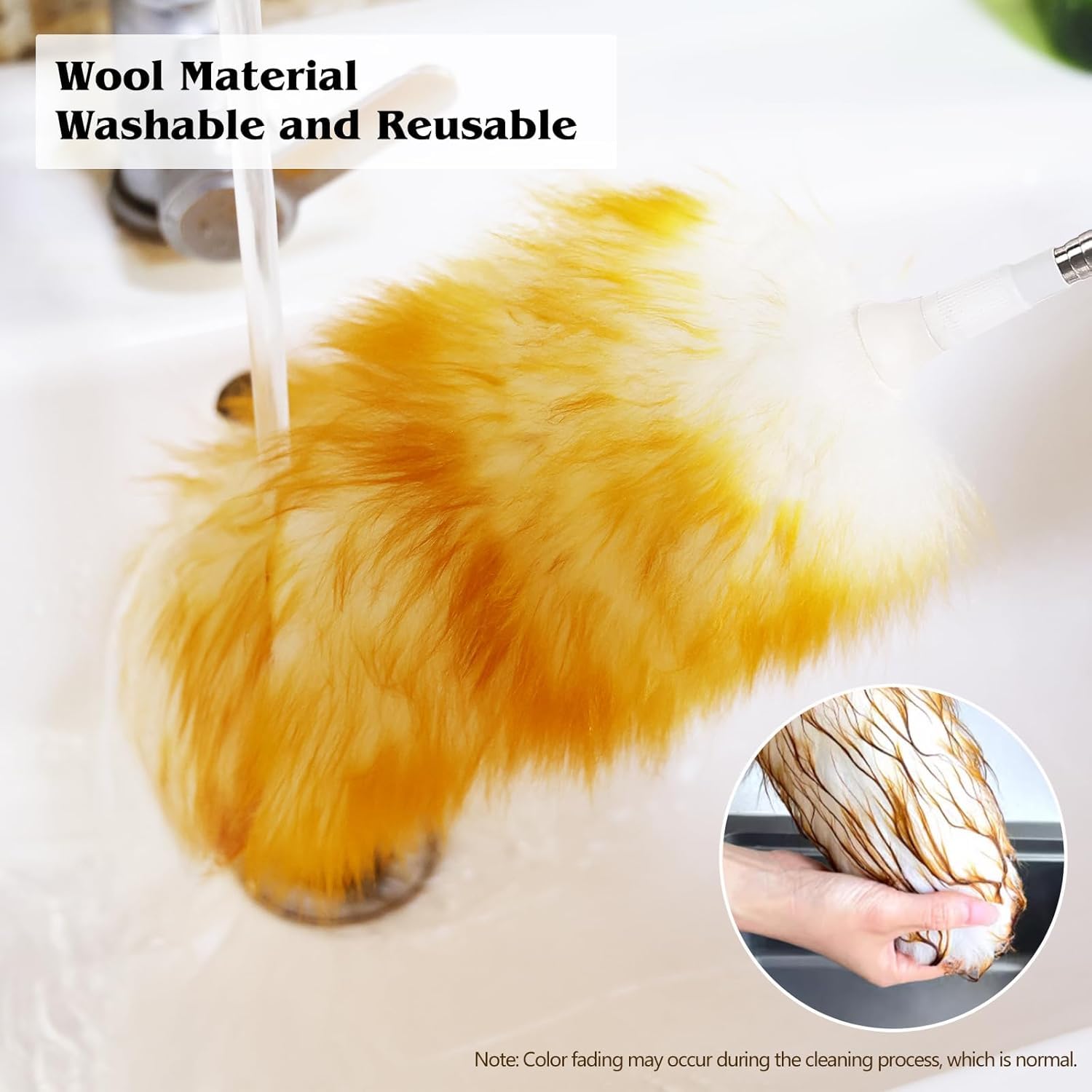 LAIFUCAM Lambswool Extendable Duster 29 to 110 Inch Stainless Steel ...