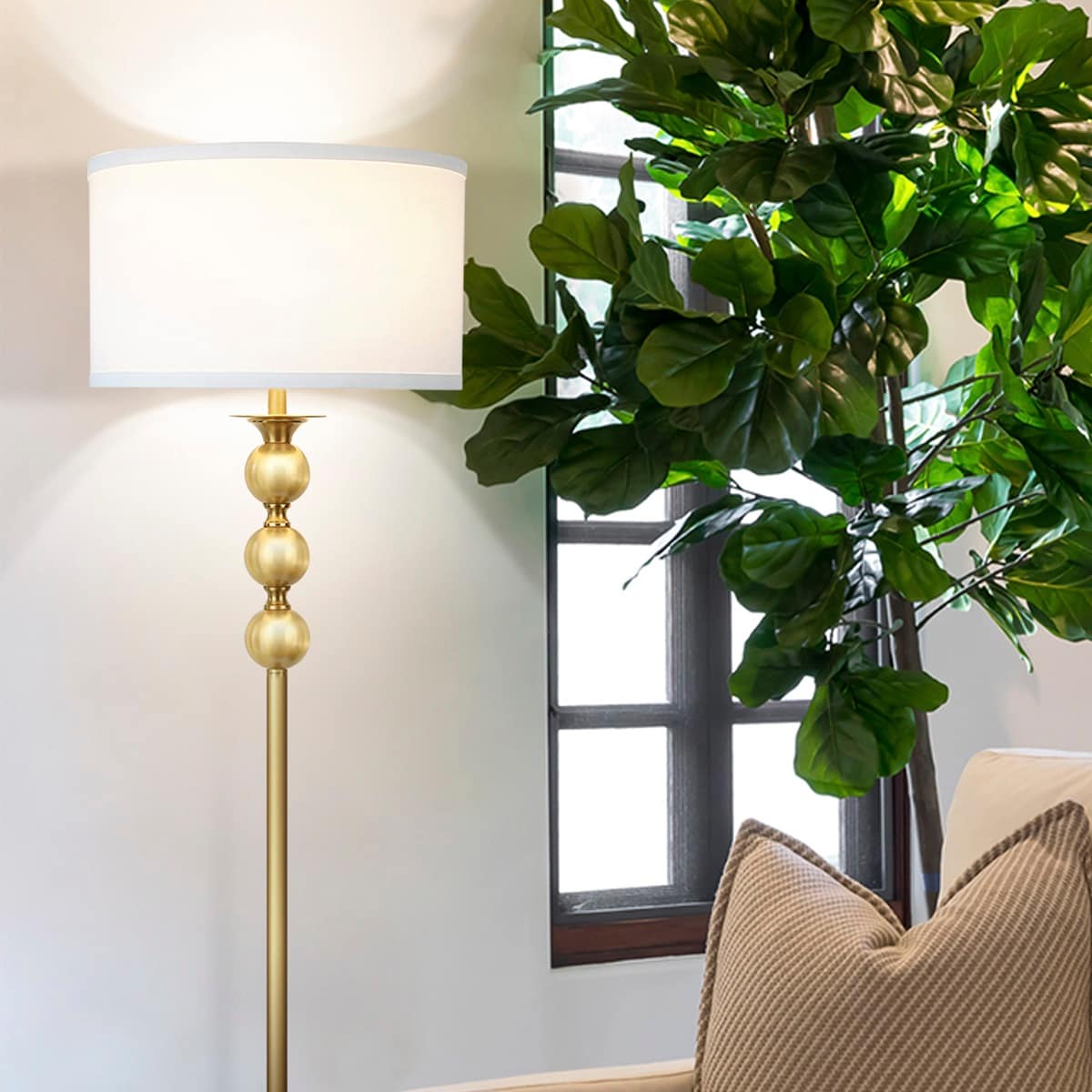 White Adjustable LED Floor Lamp for Kids with Touch Control