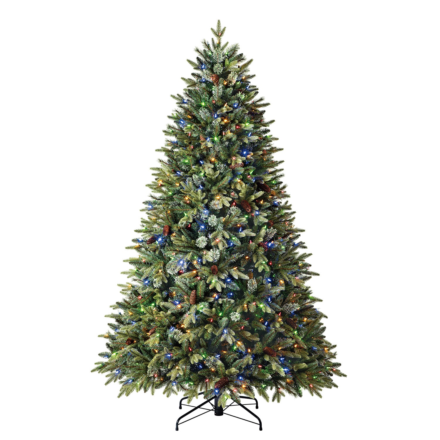 7.5 ft. Frosted Virginia Artificial Christmas Tree with 600 Clear LED Lights - 55 in. Wide