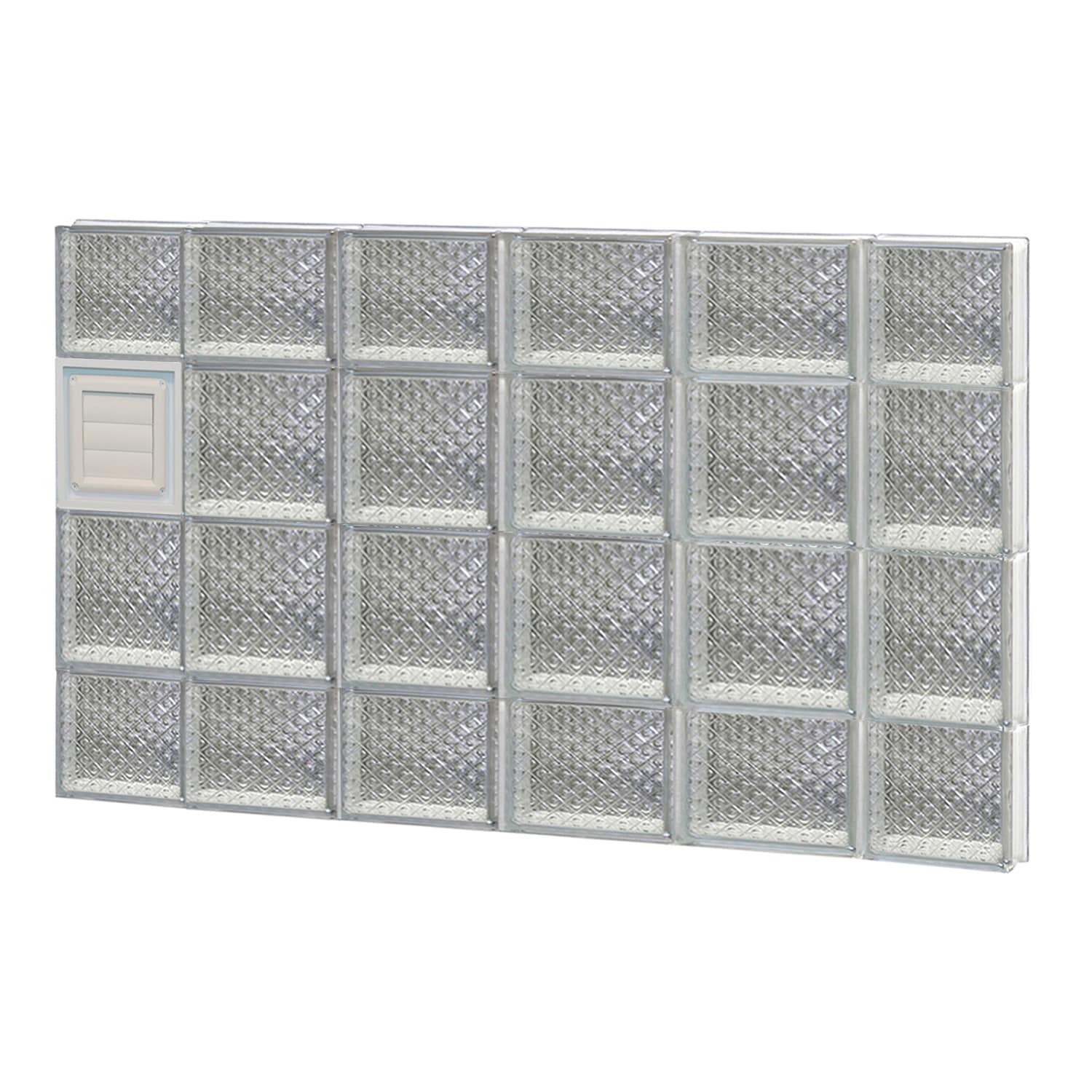 REDI2SET D4428DP Diamond Glass 42-1/2-in x 27-in Frameless Replacement Dryer vent Glass Block Window
