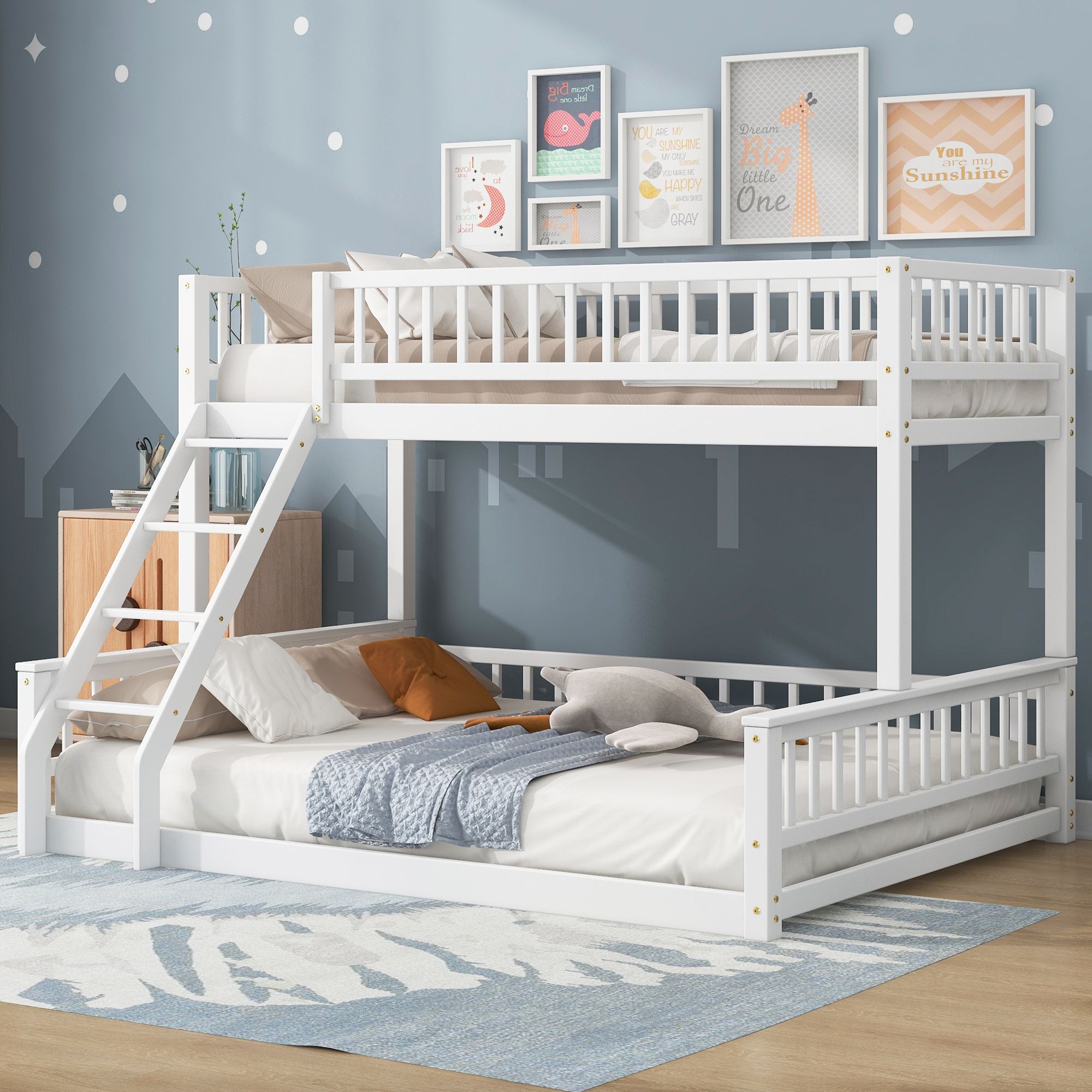 Yiekholo - White Twin over queen Bunk Bed