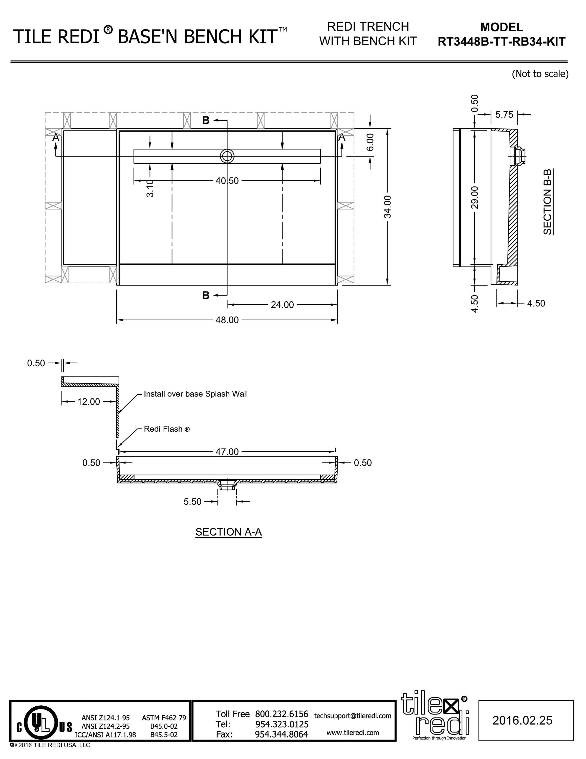 Tile Redi RT3448B-TT-RB34-KIT Shower-Floors - View #8