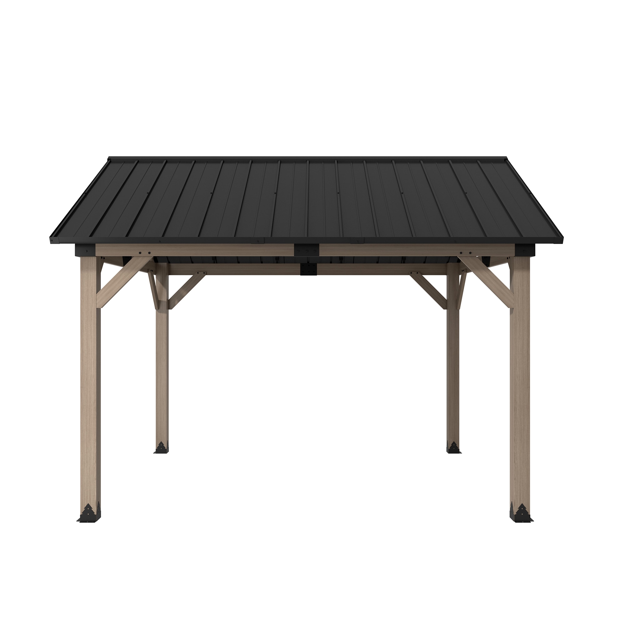 Dimakai DK-06KZ1012S8 12-ft x 10-ft Black Gazebo with Hardtop Roof