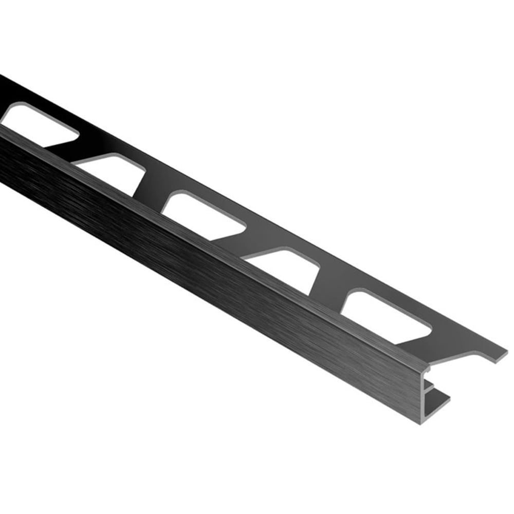 Schluter Systems Schiene 0.313-in W x 98.5-in L Brushed Graphite Anodized  Aluminum L-angle Tile Edge Trim in the Tile Edge Trim department at