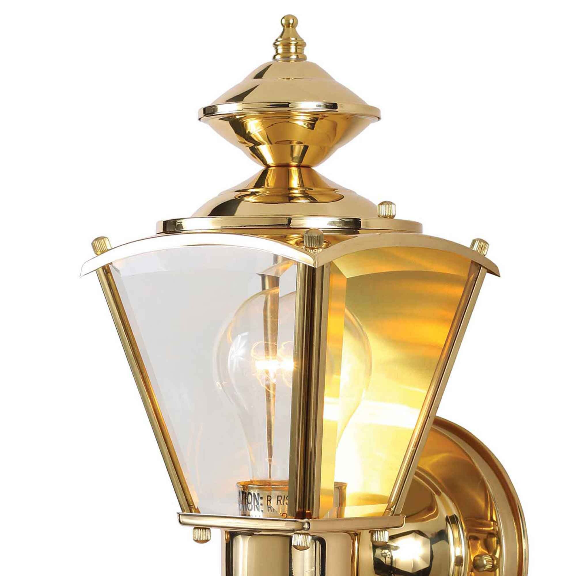 Bruce Solid Brass Outdoor Up or Down Wall Light, Brass