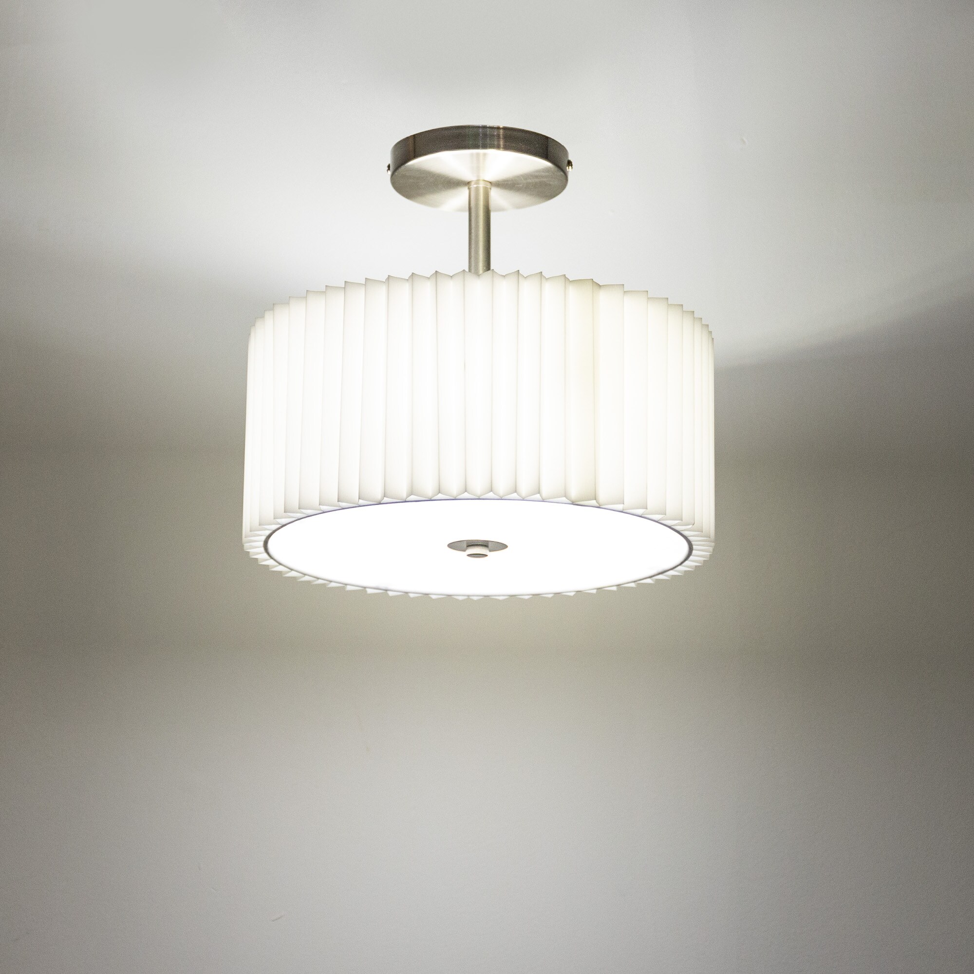 YANSUN LA-BX06001AGD-11 1 -Light 8.7-in Matte Black Semi Flush Mount Light