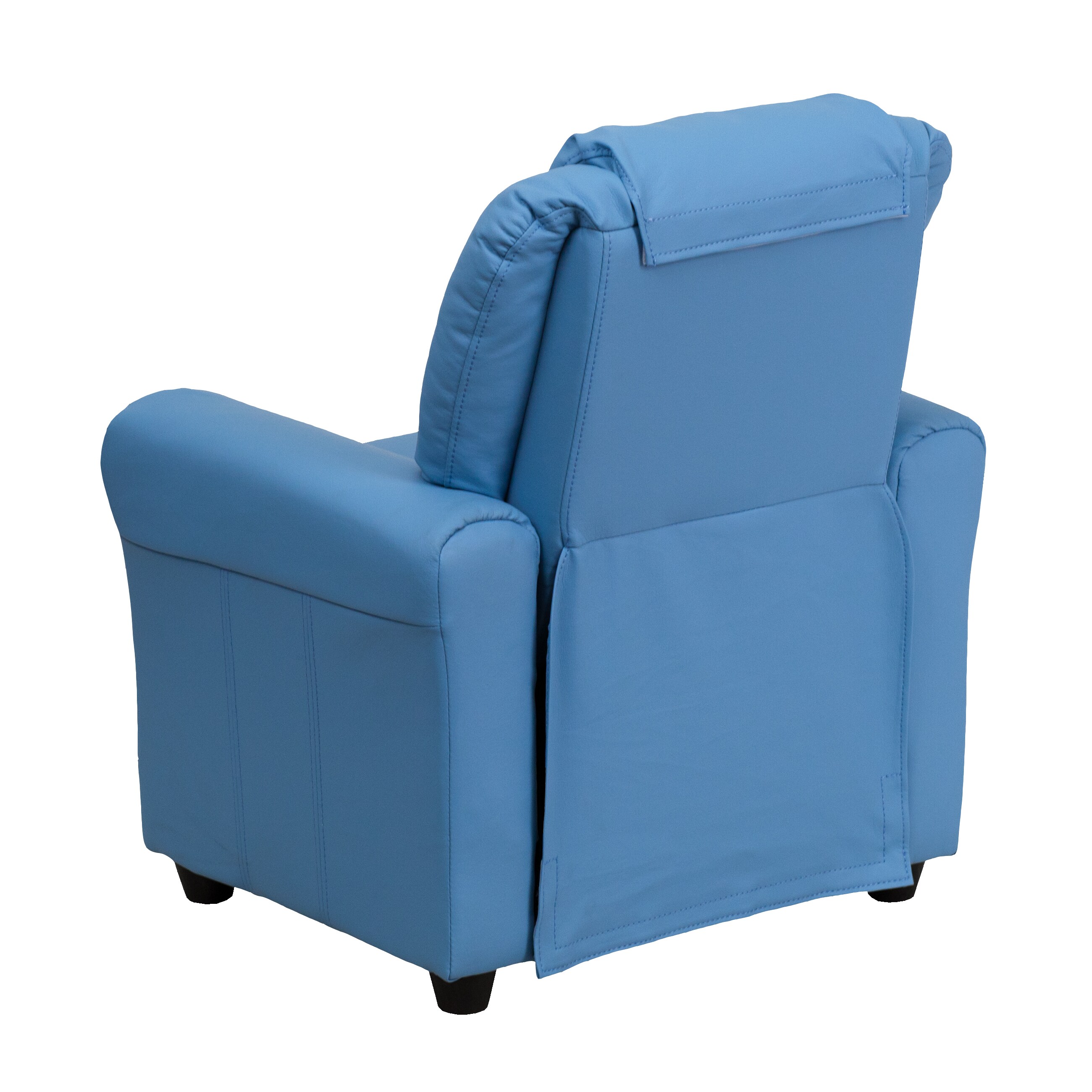 Contemporary vinyl kids recliner with discount cup holder and headrest flash furniture