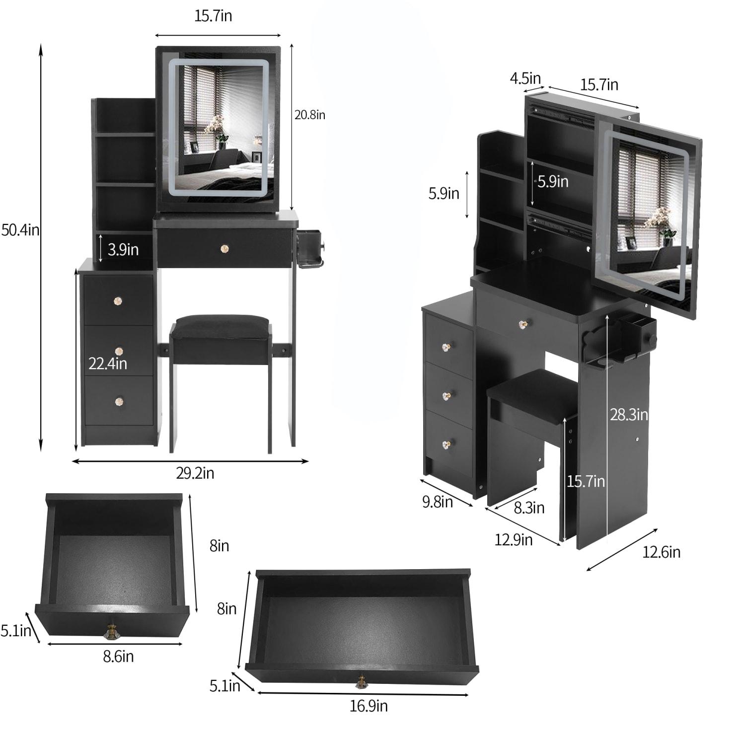 Streamdale Furniture W936P202471 Bedroom-Vanities - View #2