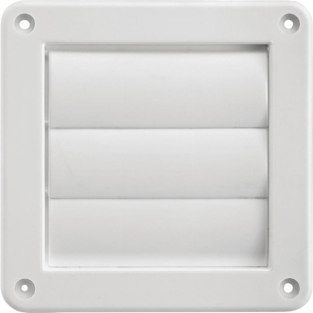 Lambro 1423W White Plastic Louvered Vent 4-Inch #1423W-1ACA