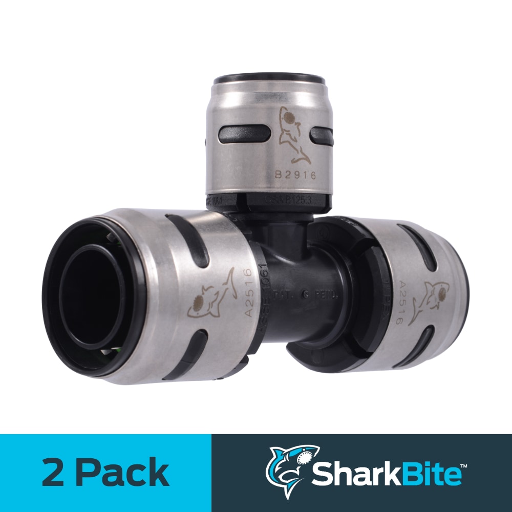SharkBite K416Z2 EvoPEX 1-in x 1-in x 3/4-in Push-to-Connect Reducing Tee (2-Pack)
