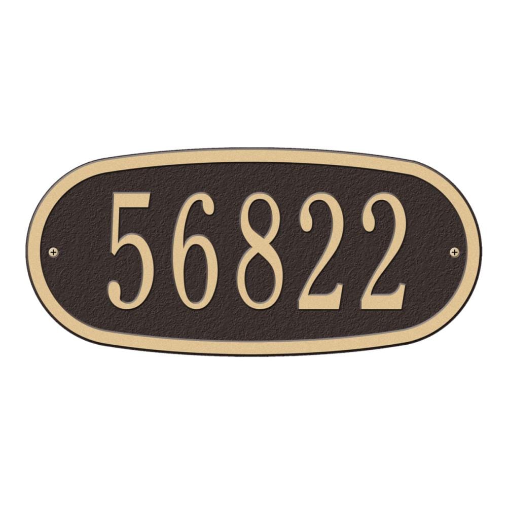 Whitehall 4004OG 5-in H x 12-in W Bronze/gold Aluminum Address plaque