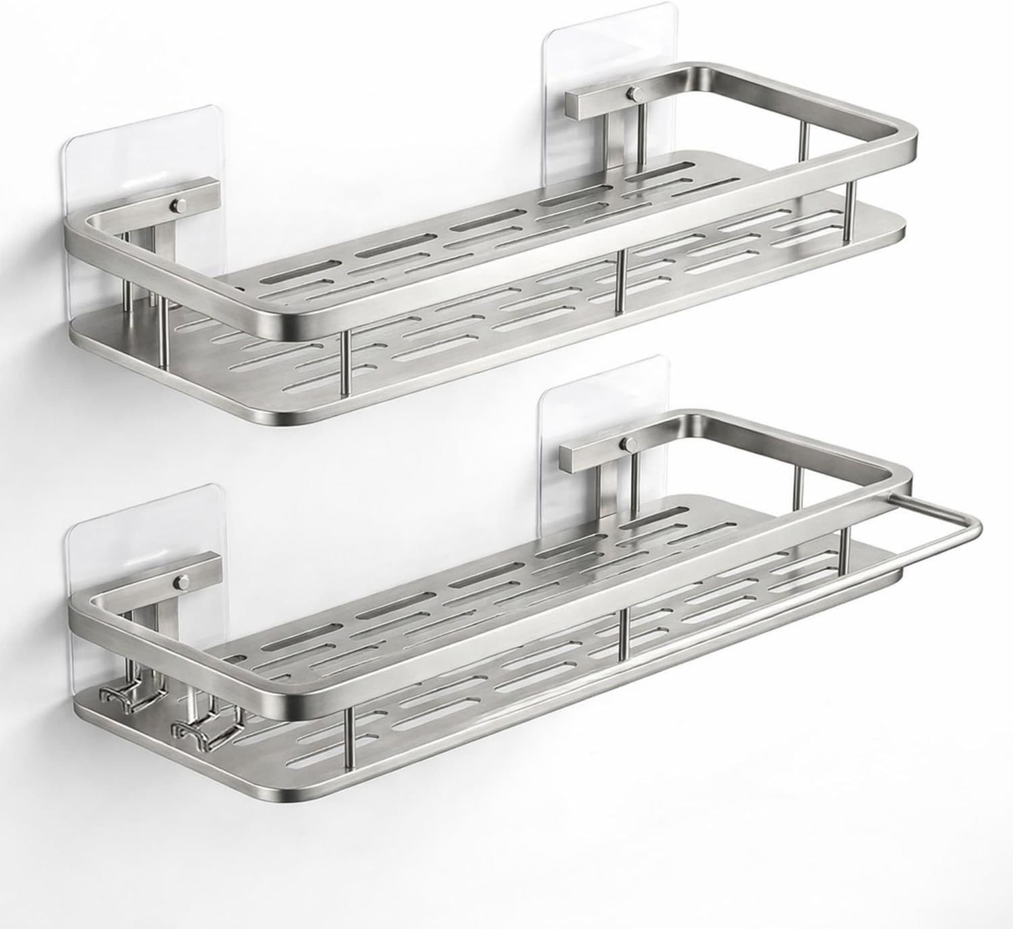 Wudkey Bathroom Shower Shelves 2 Pack Silver #L4-BC9N9B