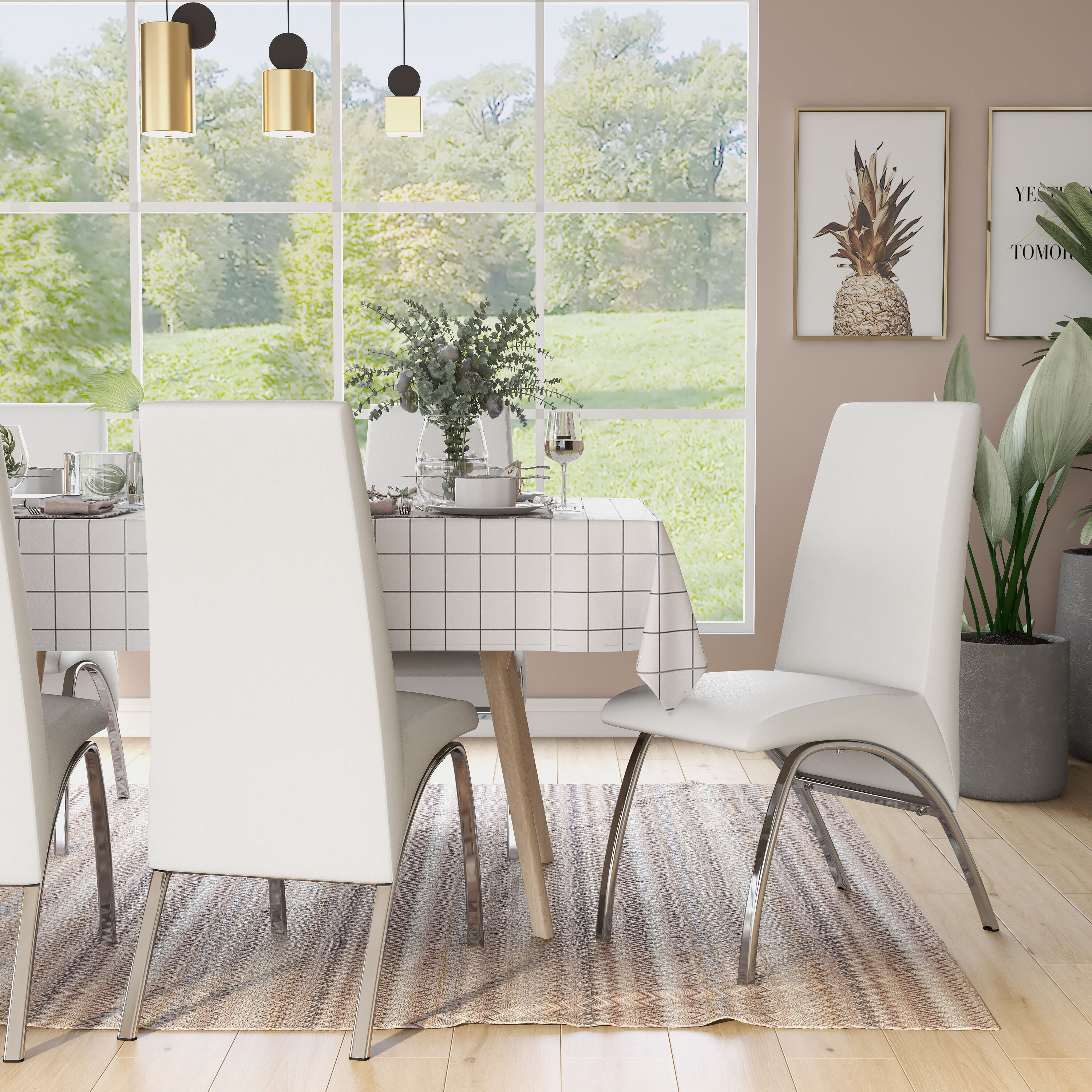 Furniture of America IDF-8370WH-T-4PK Dining-Sets - View #10