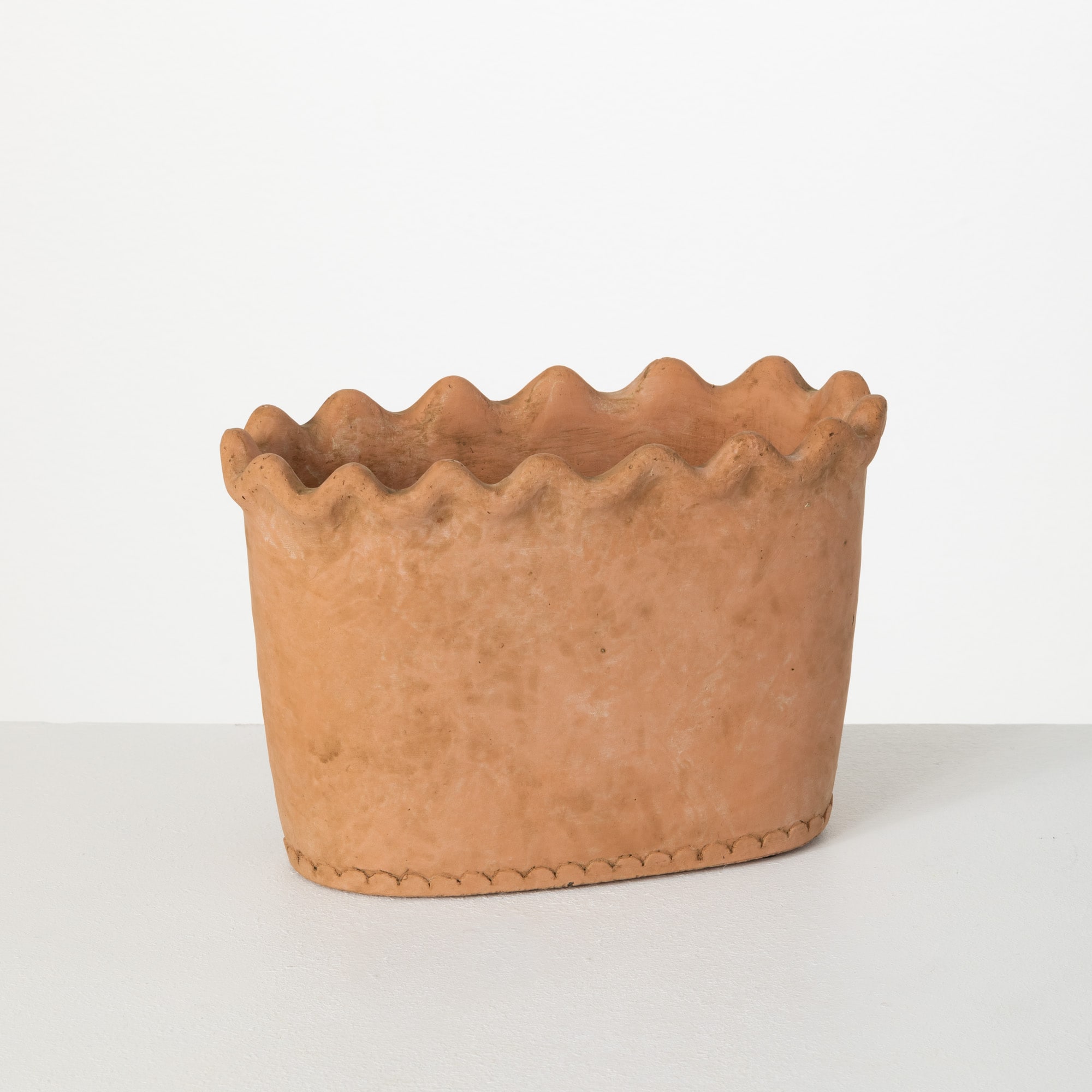 Sullivans CMT1216 Round 6.25-in W x 6.5-in H x 6.25-in D Brown Cement Indoor Planter