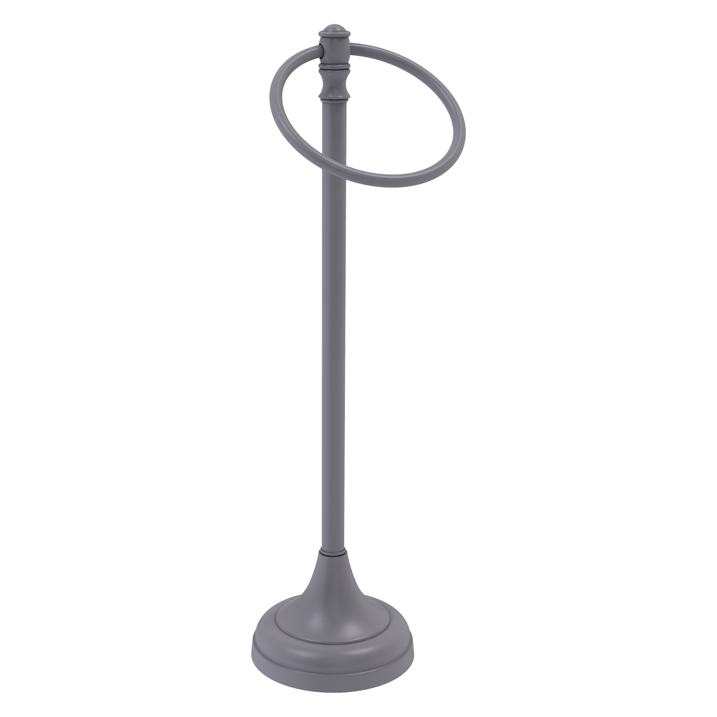 Allied Brass CL-54-GYM Carolina Matte Gray Freestanding countertop Single Towel Ring