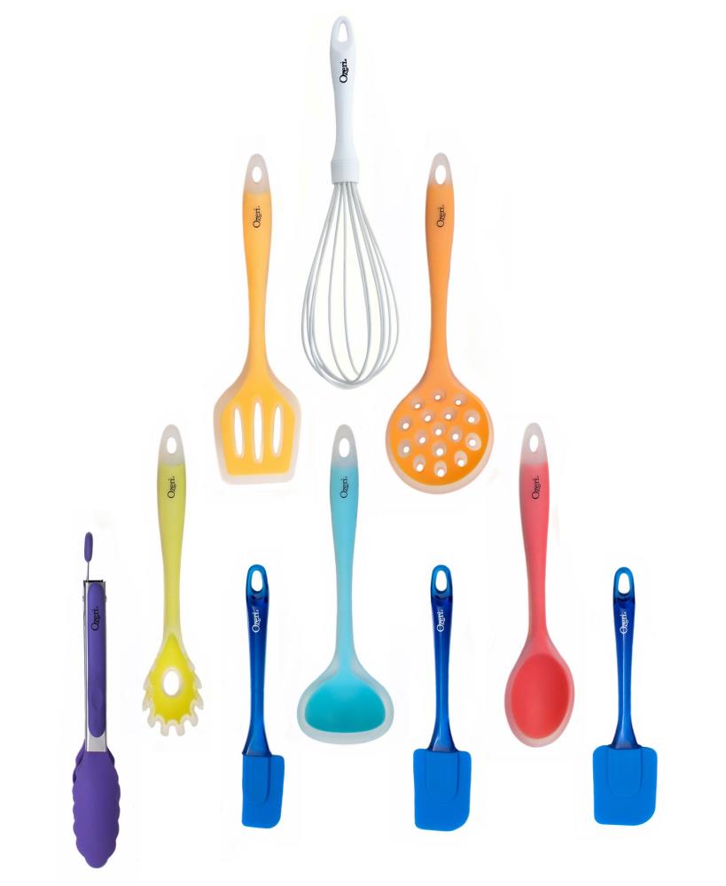 Ozeri 11-Piece All-In-One Silicone Utensil Set, Multicolor - Serving Spoon,  Tongs, Ladle, Spatulas, Whisk - Heat-Resistant, Non-Scratching, BPA-Free in  the Grilling Tools & Utensils department at